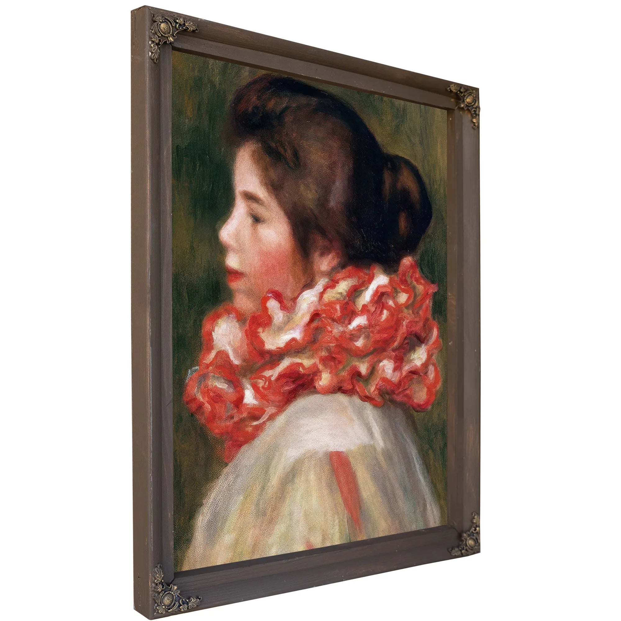 Girl In A Red Ruff By Pierre August Renoir Fine Art Print