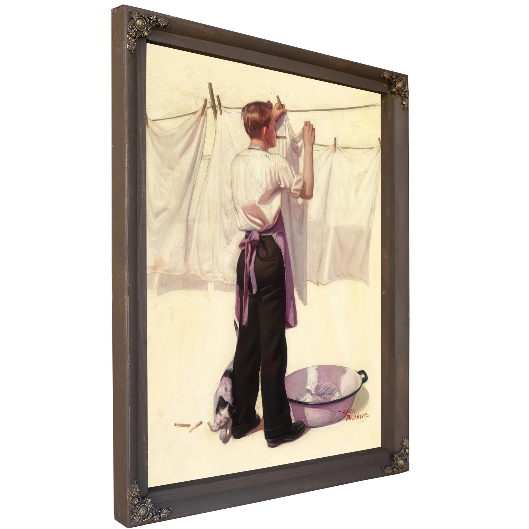 Hanging The Laundry Liberty Cover C. 1925 By Leslie Thrasher Fine Art Print