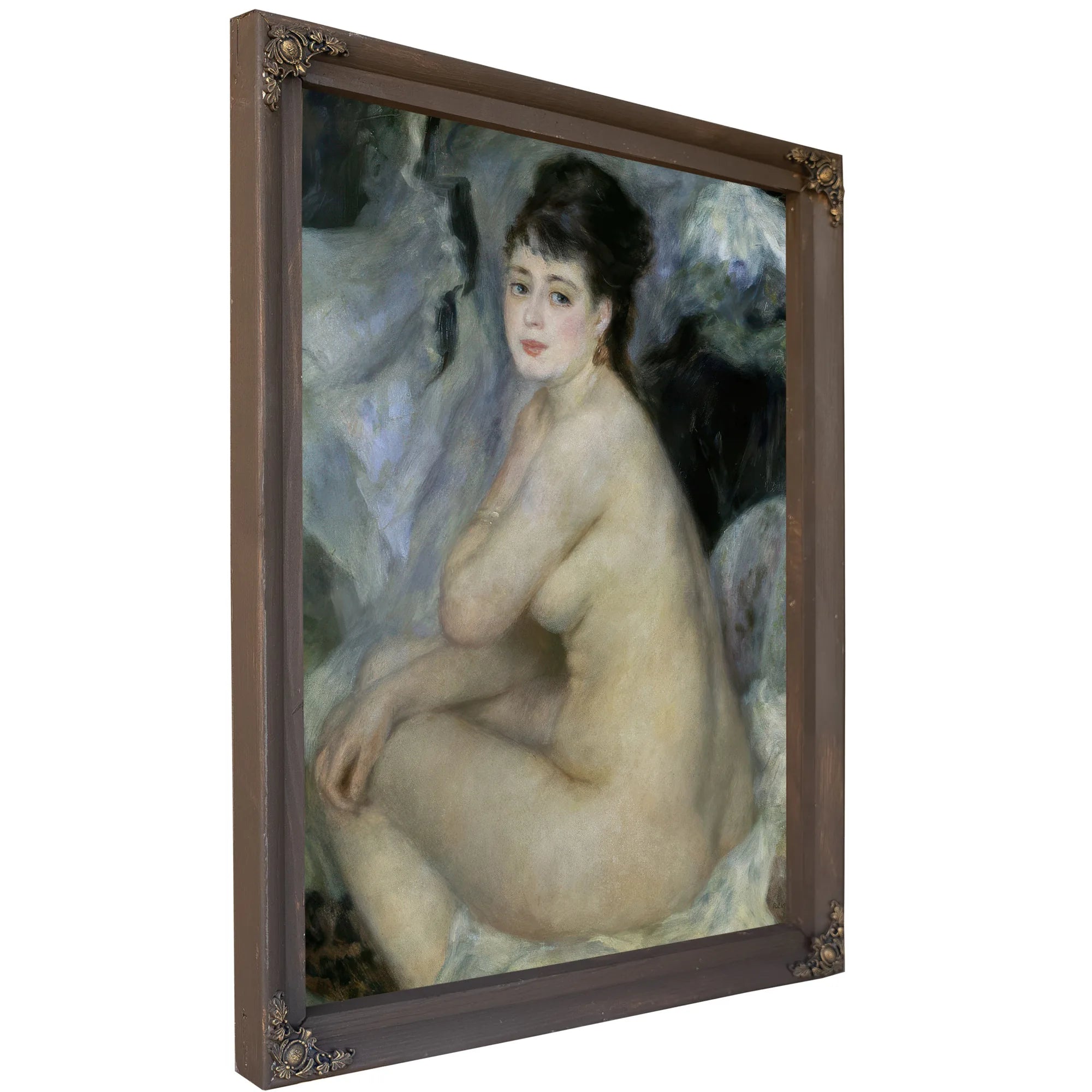 Nude, Or Nude Seated On A Sofa By Pierre Auguste Renoir Fine Art Print