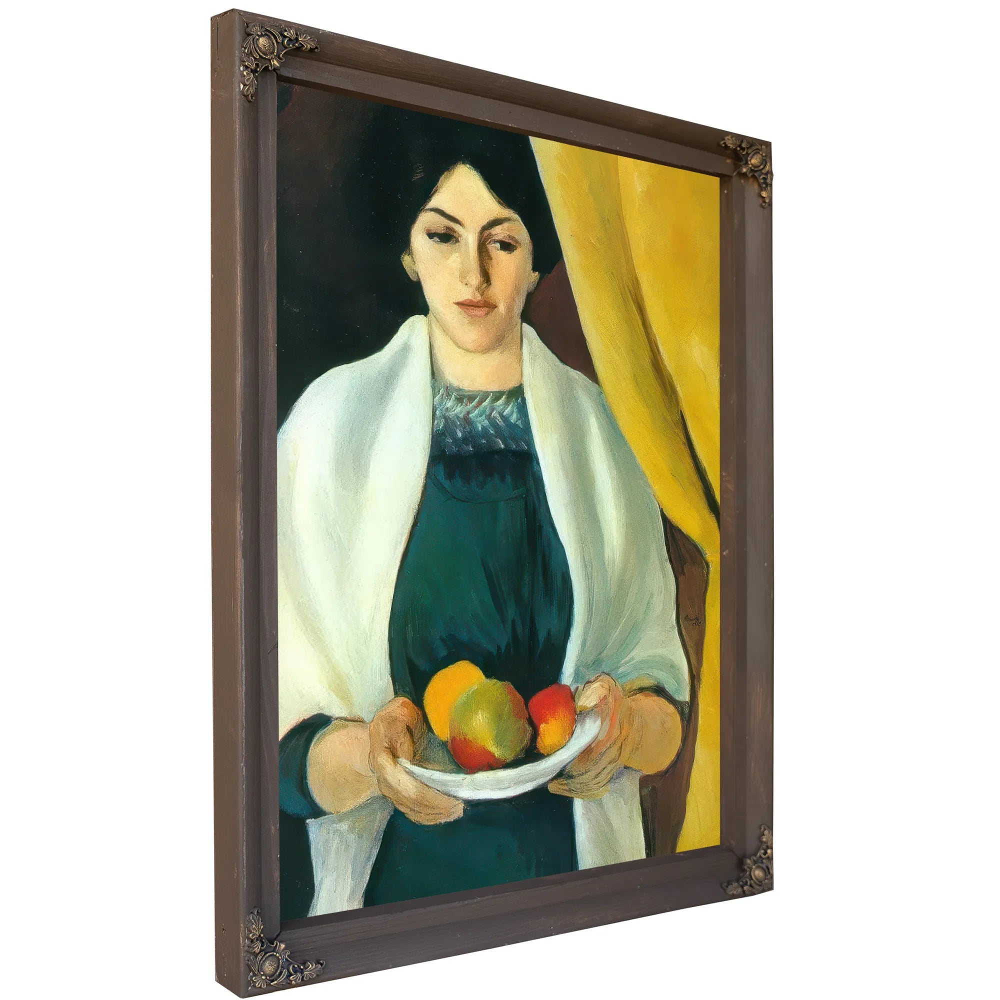 Portrait With Apples By August Macke Fine Art Print