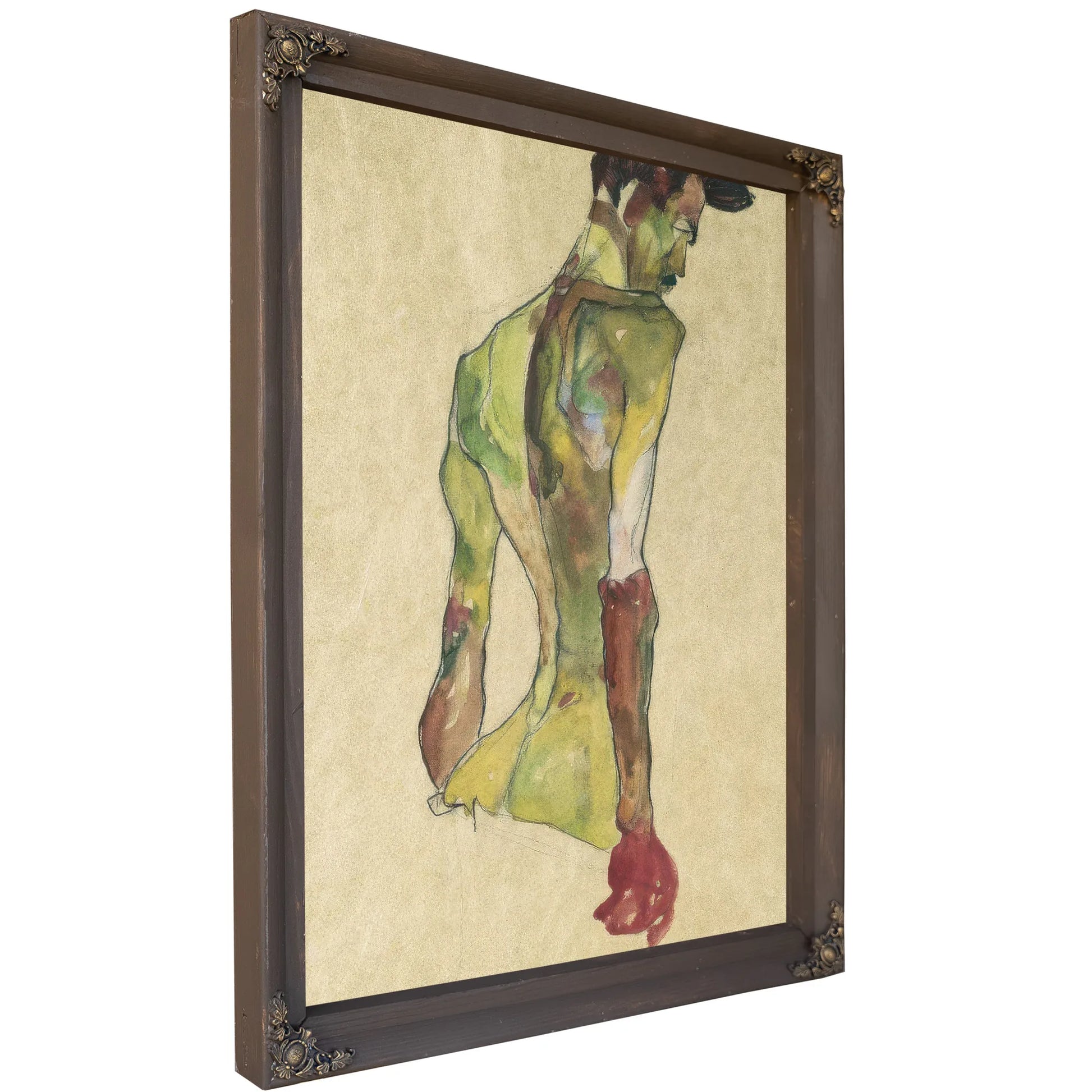 Male Nude In Profile Facing Right By Egon Schiele Fine Art Print