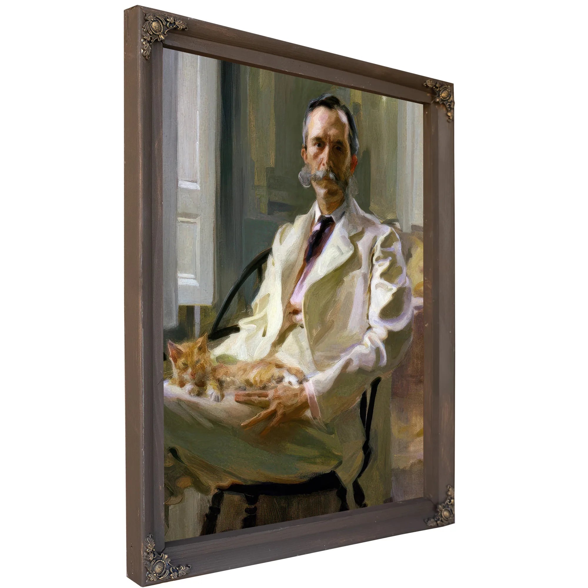 Man With The Cat Portrait Of Henry Sturgis Drinker 1898 By Cecilia Beaux Fine Art Print
