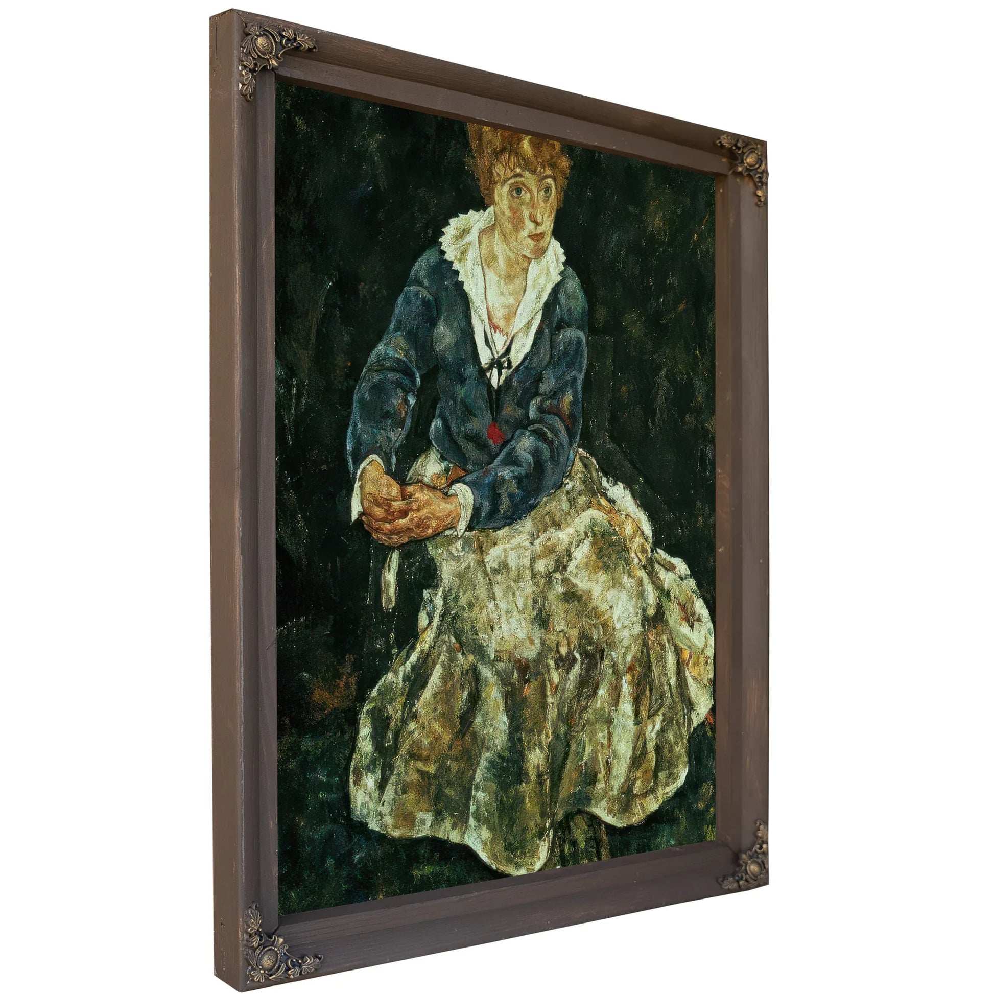 The Artist's Wife Seated By Egon Schiele Fine Art Print