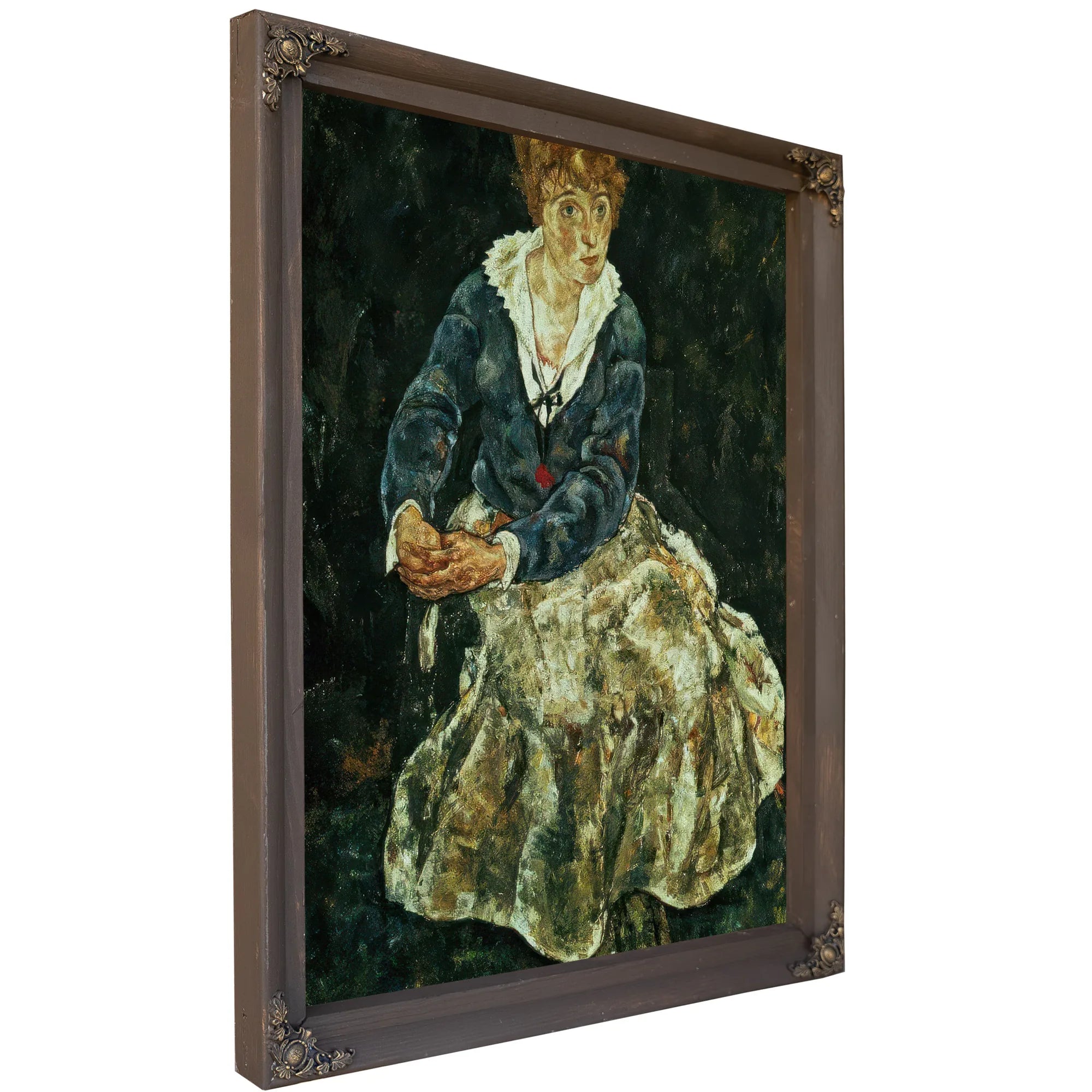 The Artist's Wife Seated By Egon Schiele Fine Art Print