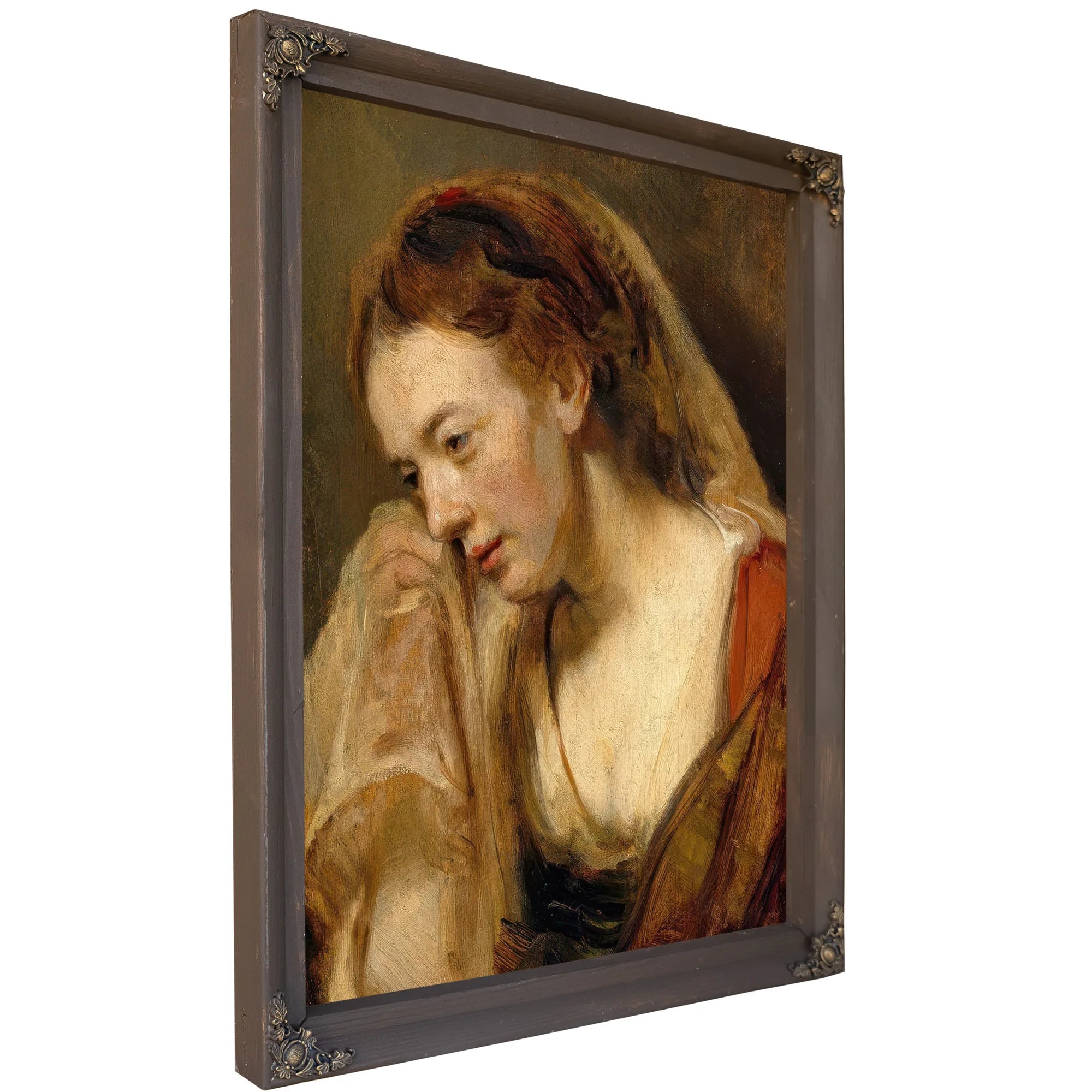 A Weeping Woman By Rembrandt Fine Art Print