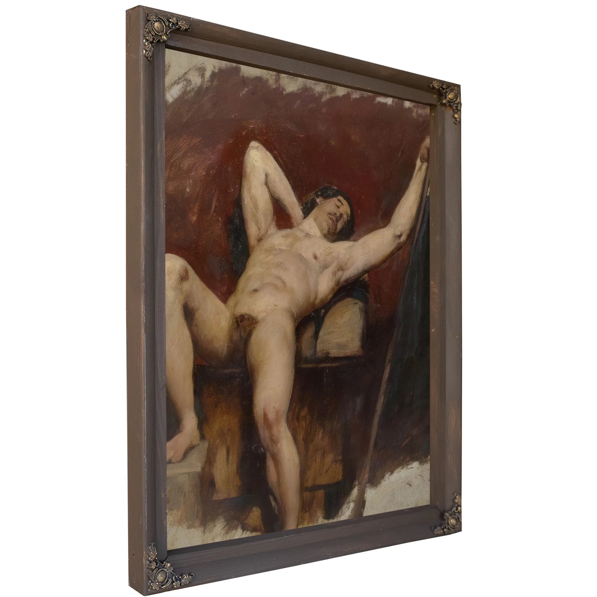 Reclining Male Nude, Raised Right Knee By William Etty Fine Art Print