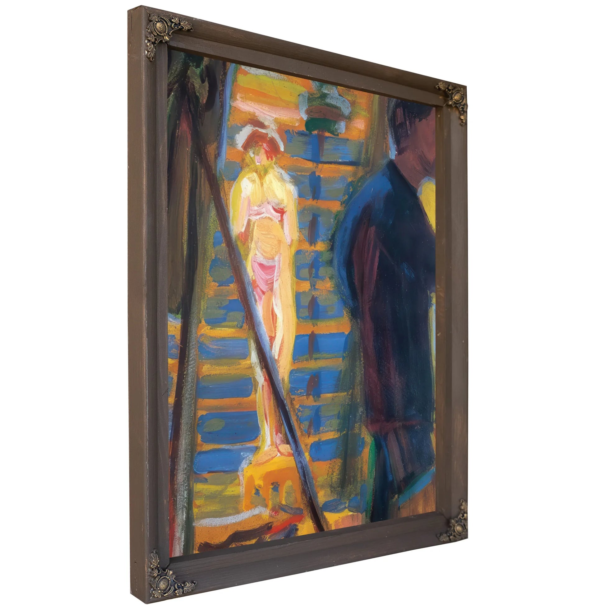 Heckel And Model In Studio By Ernst Ludwig Kirchner Fine Art Print