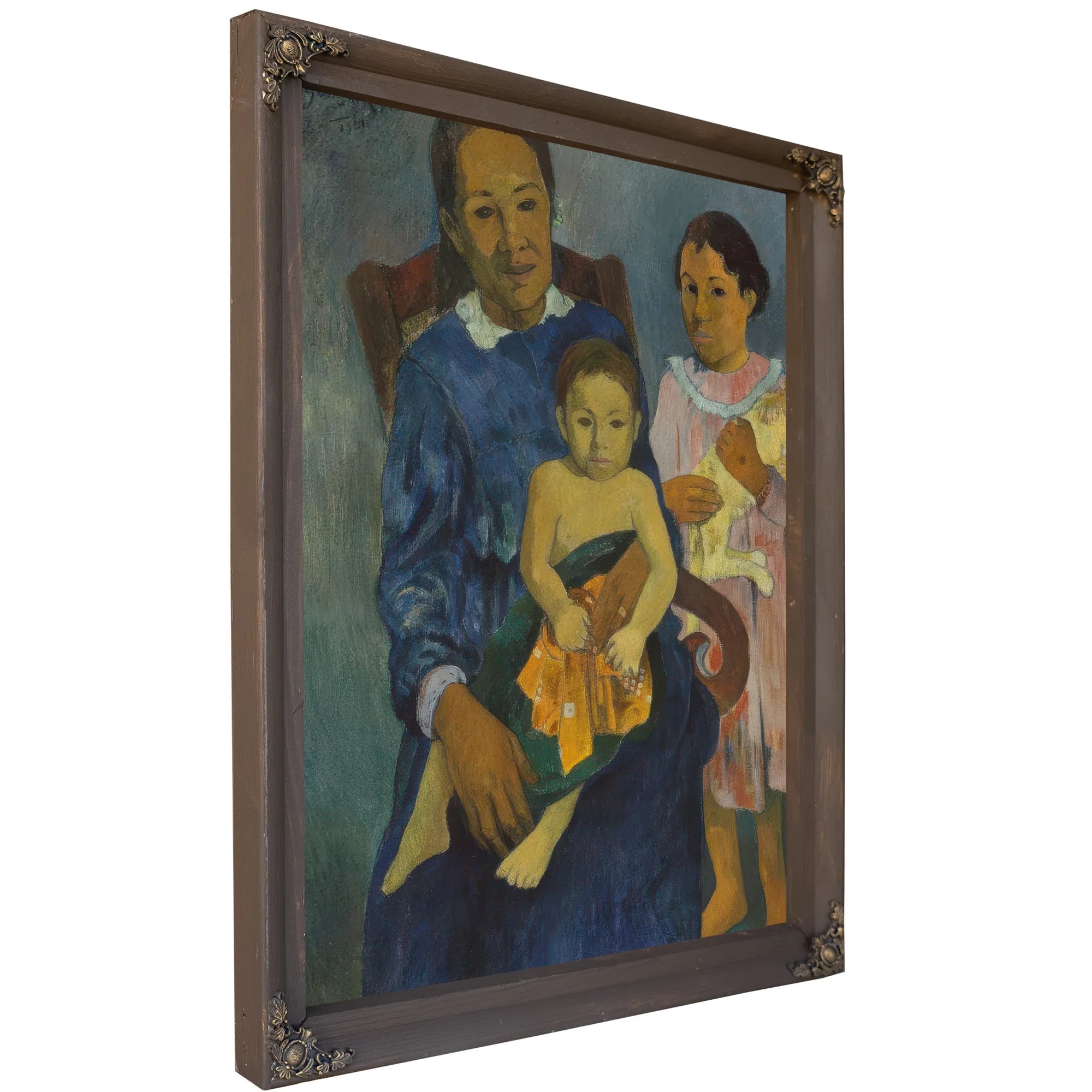 Polynesian Woman With Children By Paul Gauguin Fine Art Print
