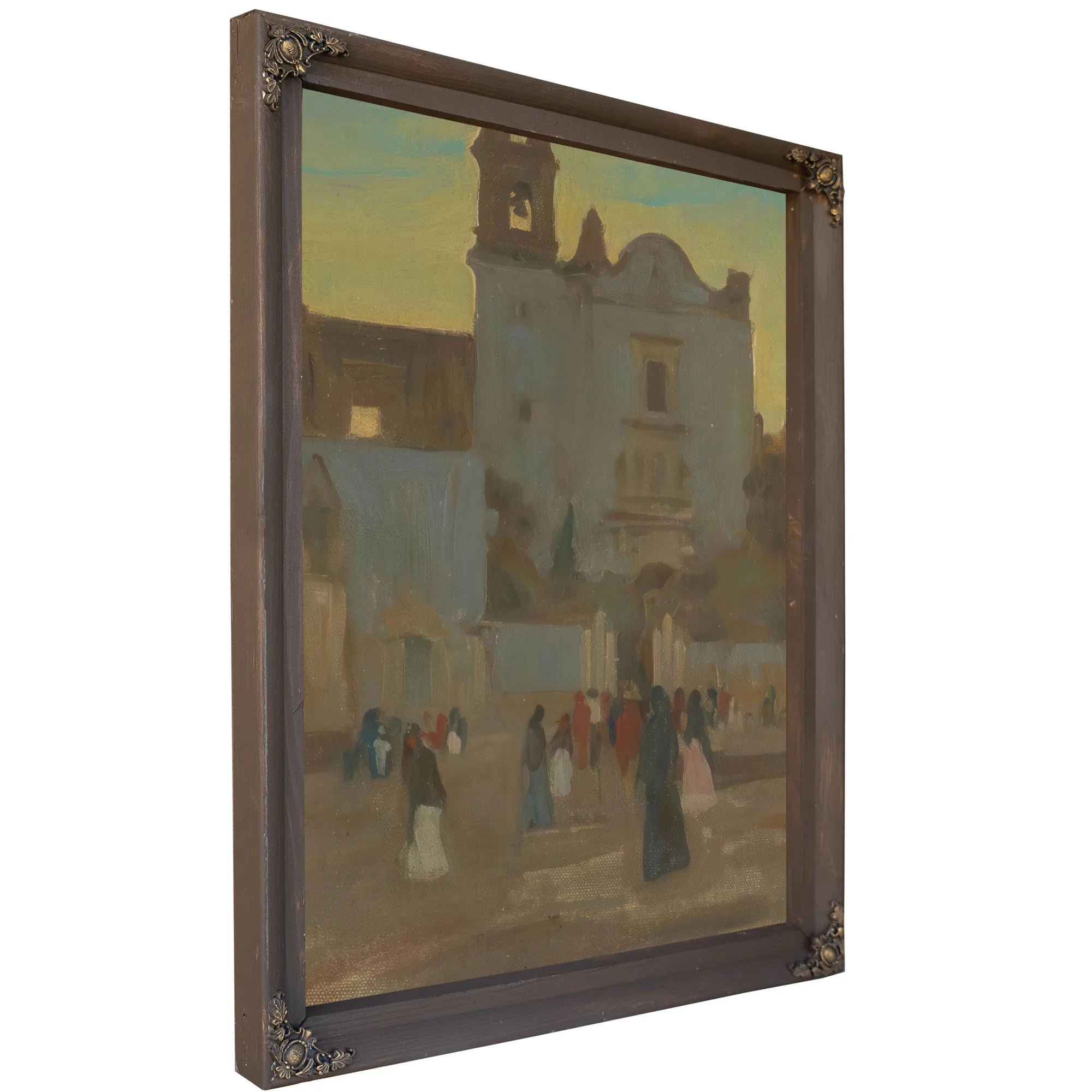 Early Mass At San Juan De Dios Guadelajara 1905 By Maynard Dixon Fine Art Print