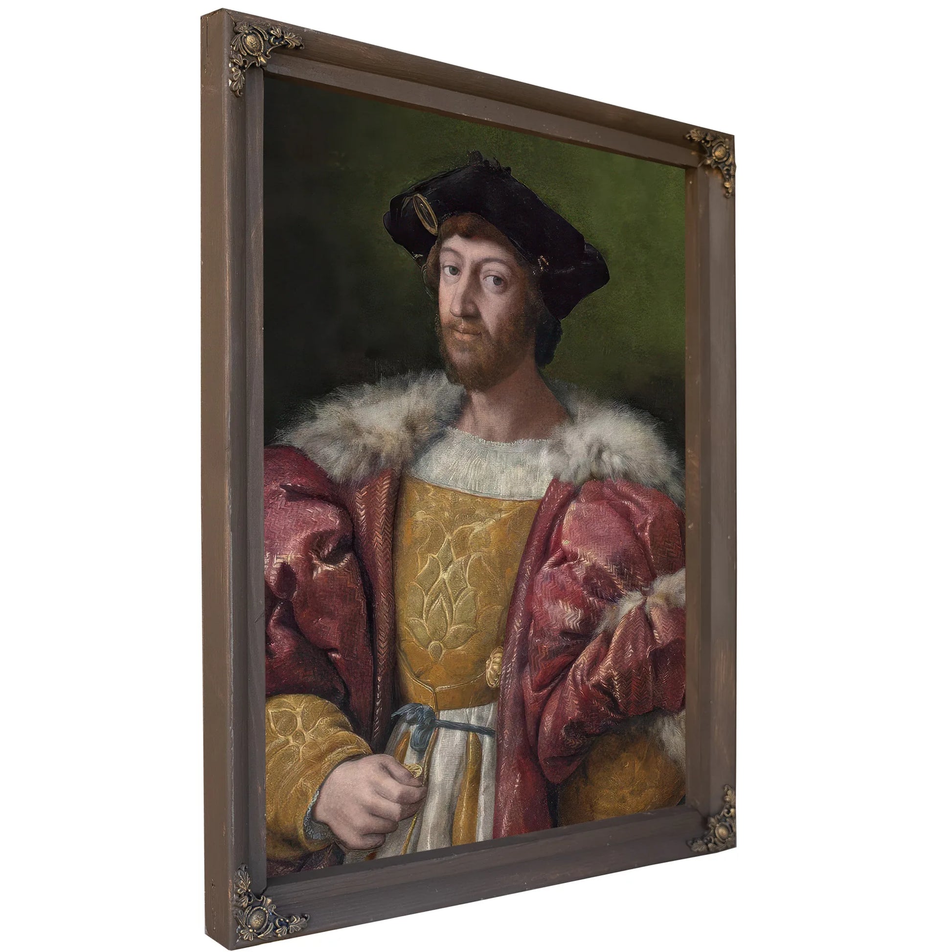 Portrait Of Lorenzo De Medici Duke Of Urbino Holding A Gold Box By Raphael Fine Art Print