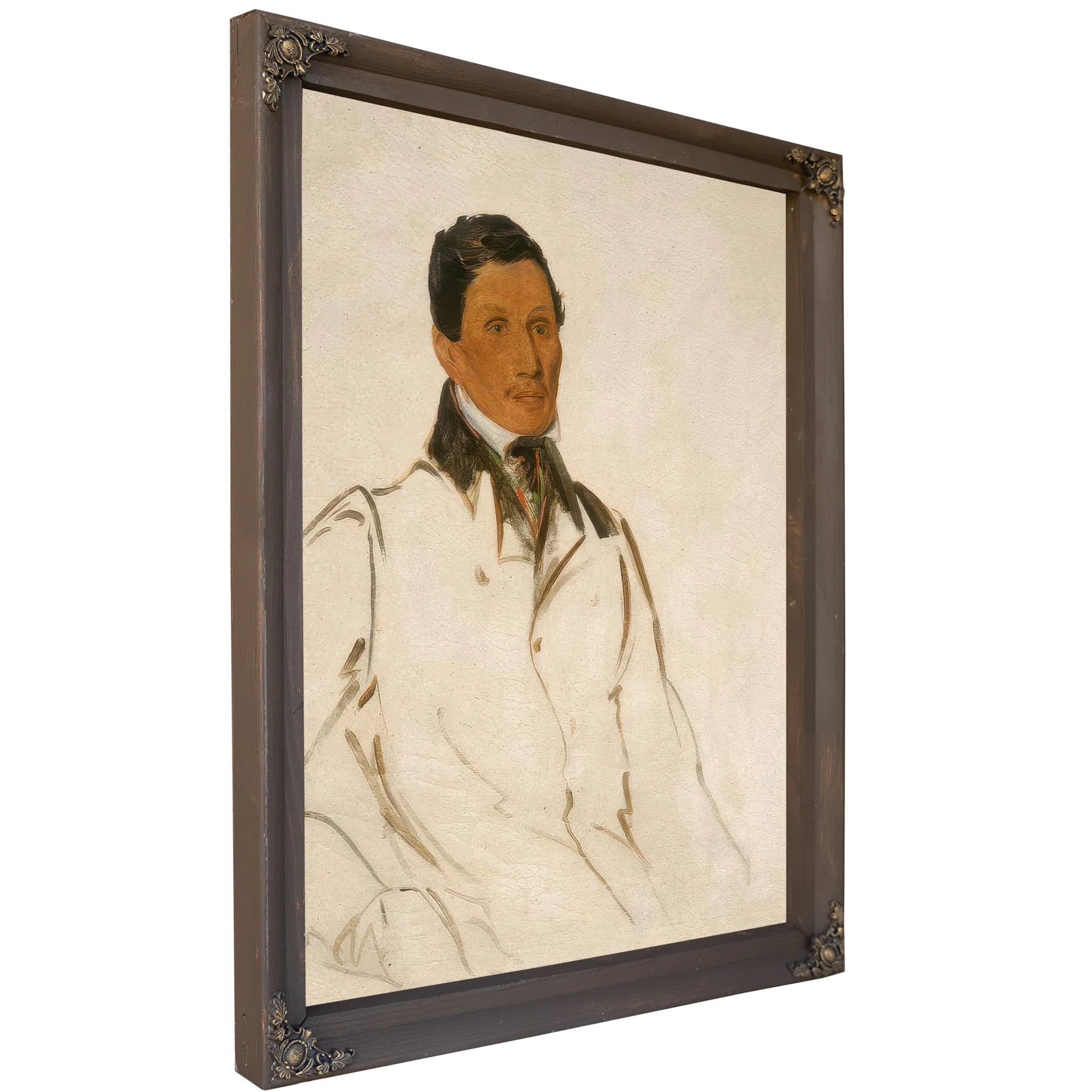 Waun Naw Con, The Dish (John W. Quinney), A Missionary Preacher By George Catlin Fine Art Print