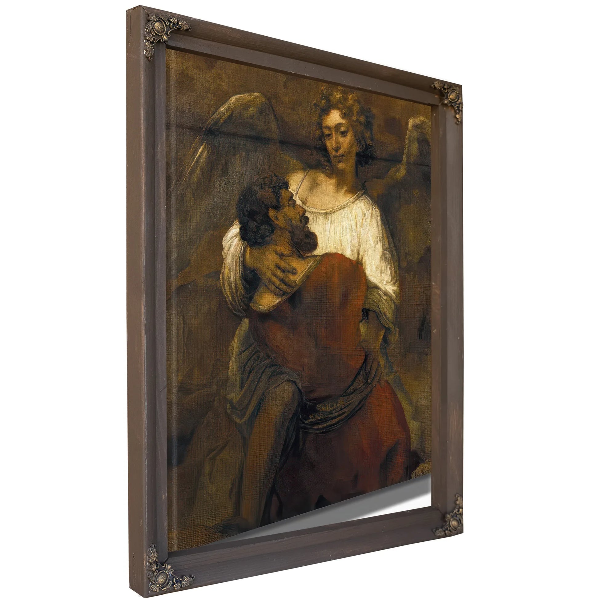 Jacob Wrestling With The Angel By Rembrandt Fine Art Print