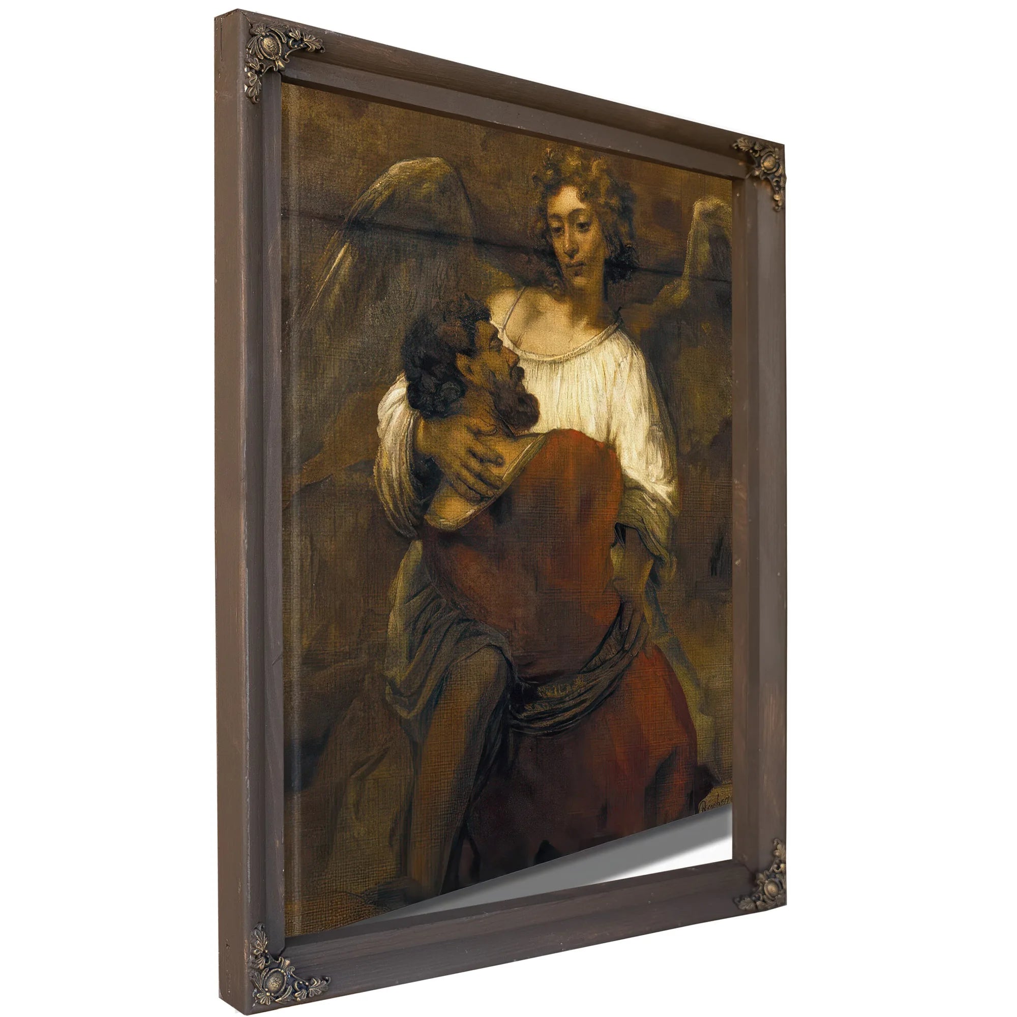 Jacob Wrestling With The Angel By Rembrandt Fine Art Print