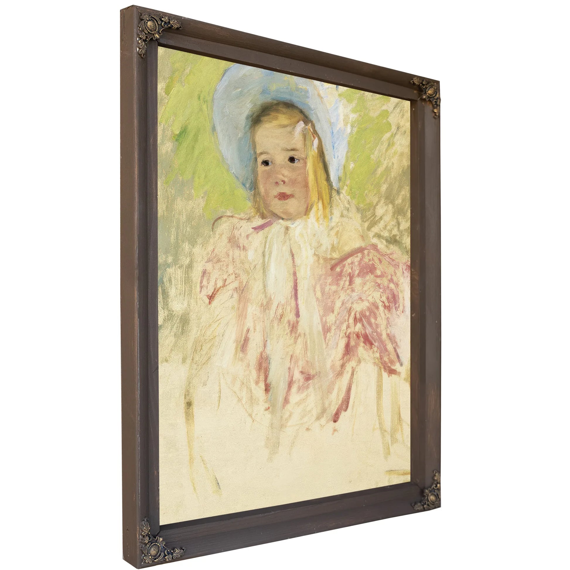 Simone In A Blue Bonnet (No. 1) By Mary Cassatt Fine Art Print
