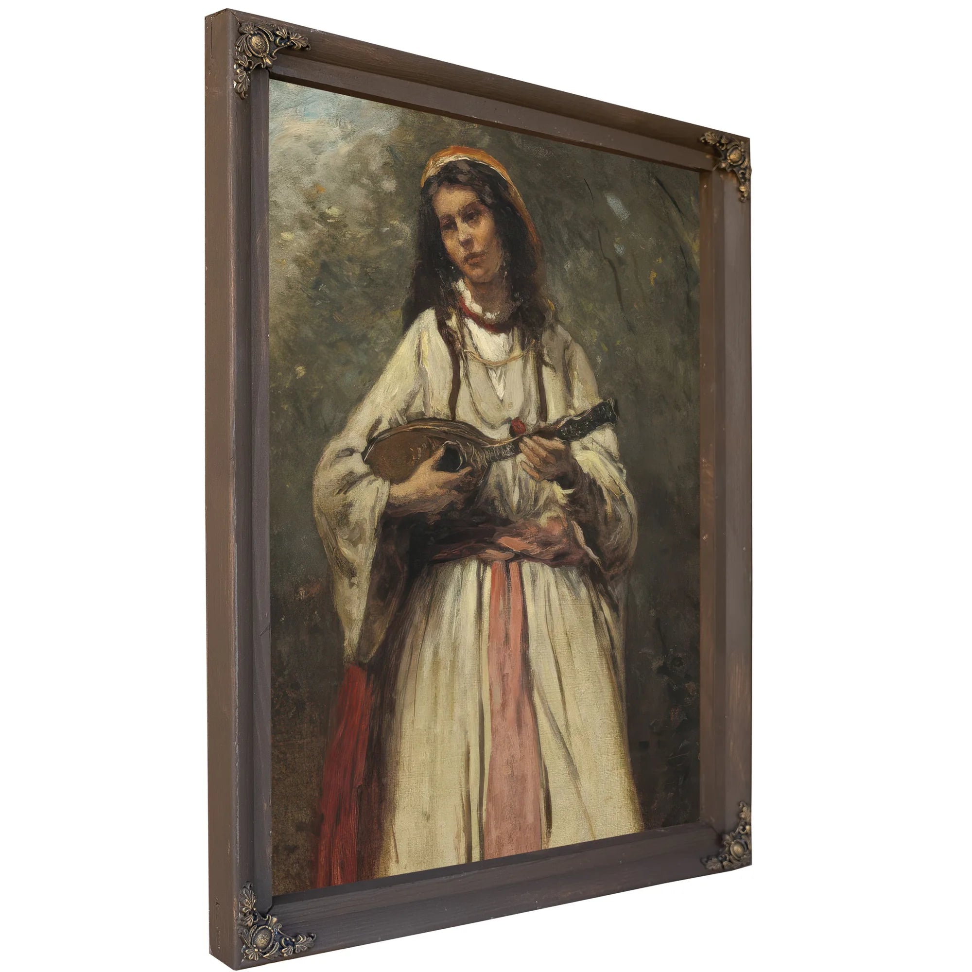 Gypsy Girl With Mandolin By Jean Baptiste Camille Corot Fine Art Print