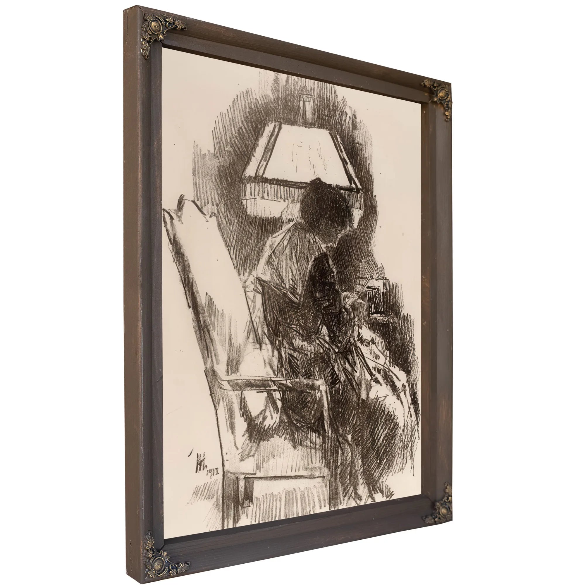 Mrs. Hassam, Knitting By Childe Hassam Fine Art Print
