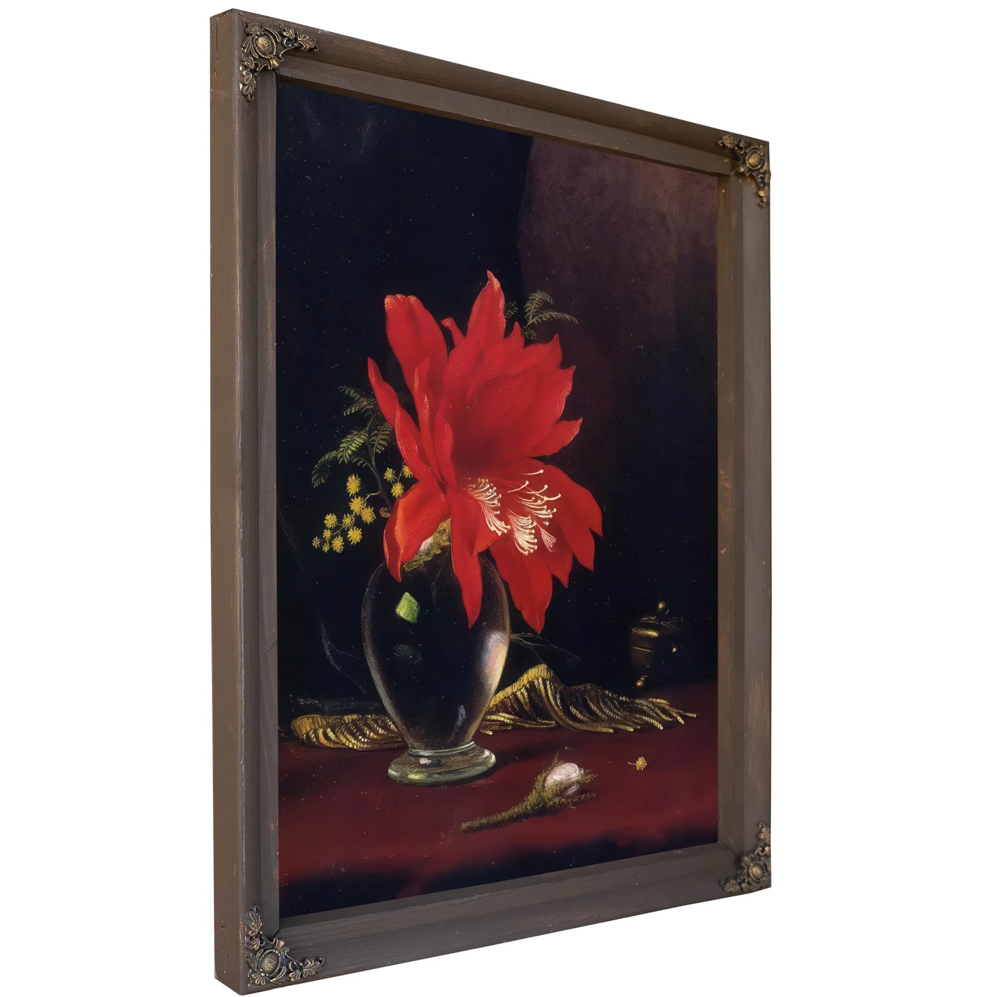 Red Flower In A Vase By Martin Johnson Heade Fine Art Print