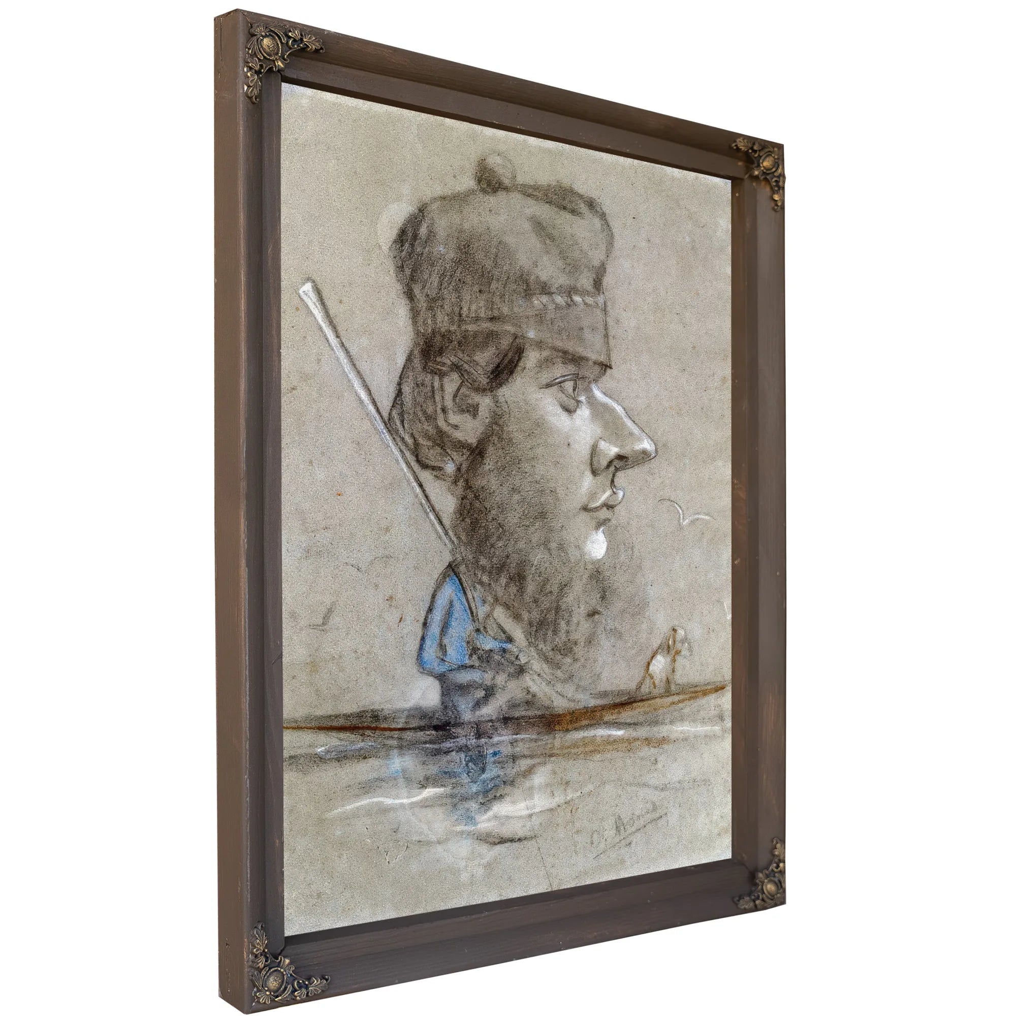 A Hunter And His Dog On A Boat By Claude Monet Fine Art Print
