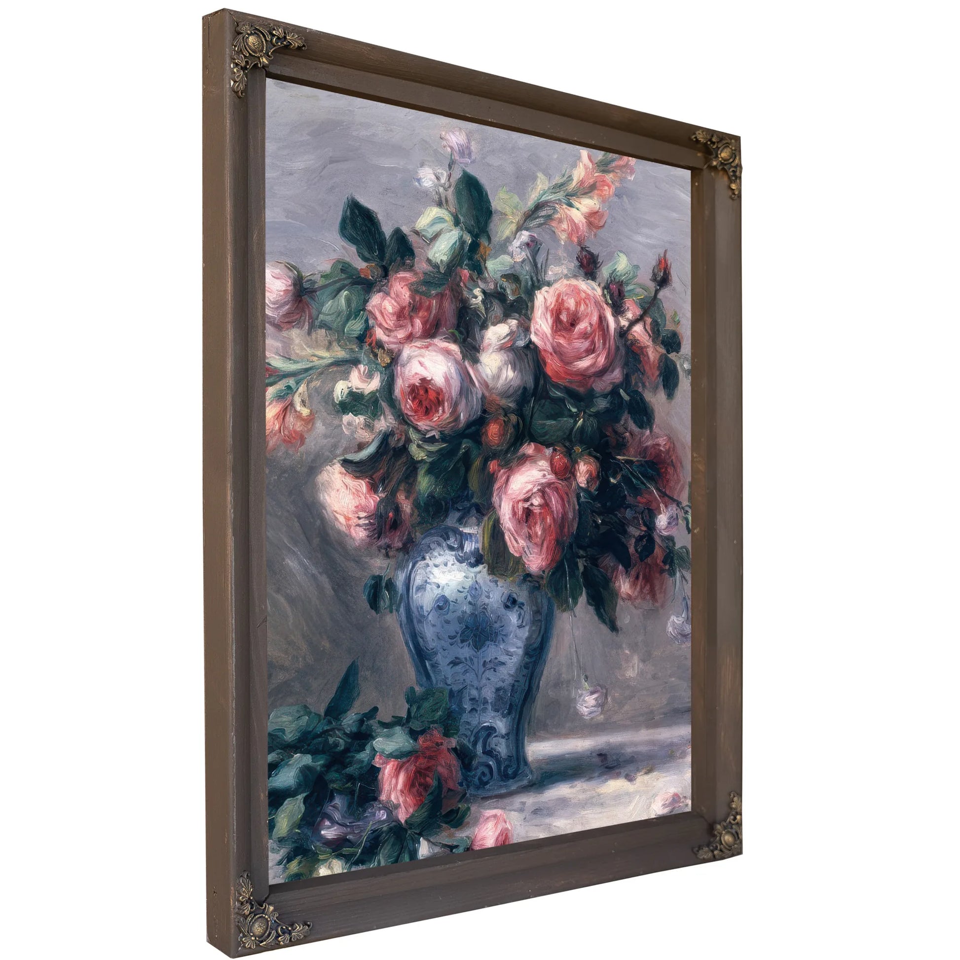 Vase Of Roses By Pierre Auguste Renoir Fine Art Print