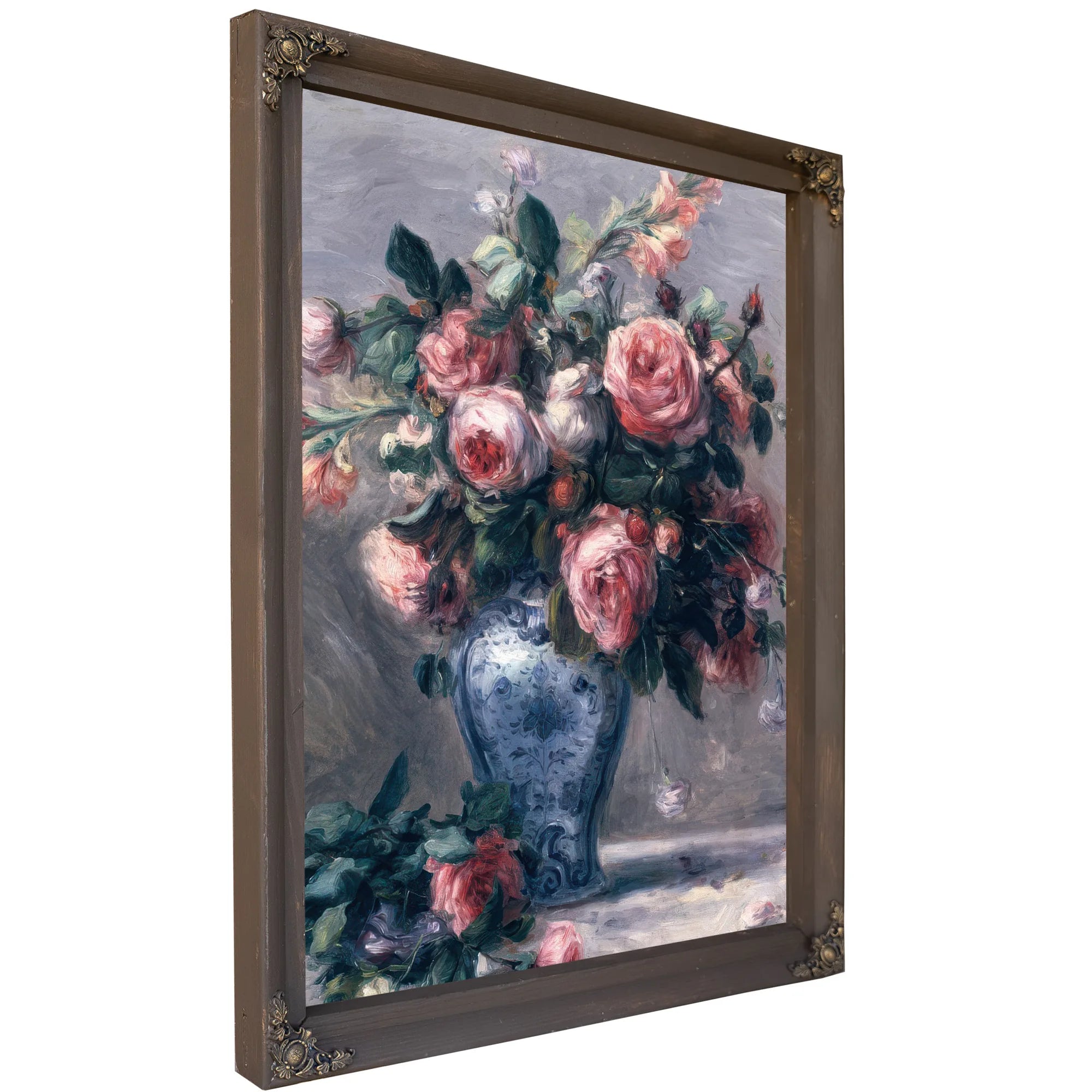 Vase Of Roses By Pierre Auguste Renoir Fine Art Print