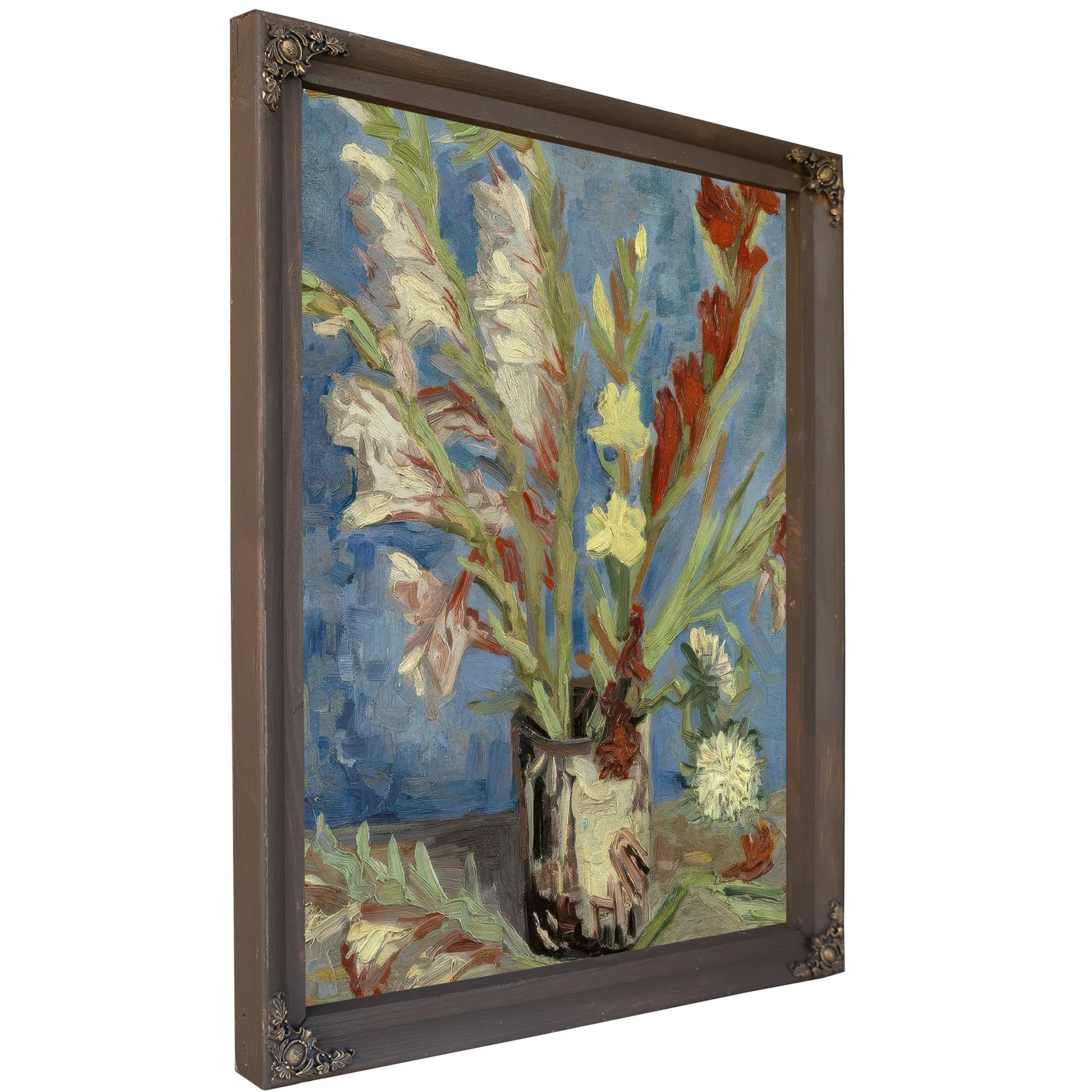 Vase With Gladioli And Chinese Asters By Vincent Van Gogh Fine Art Print