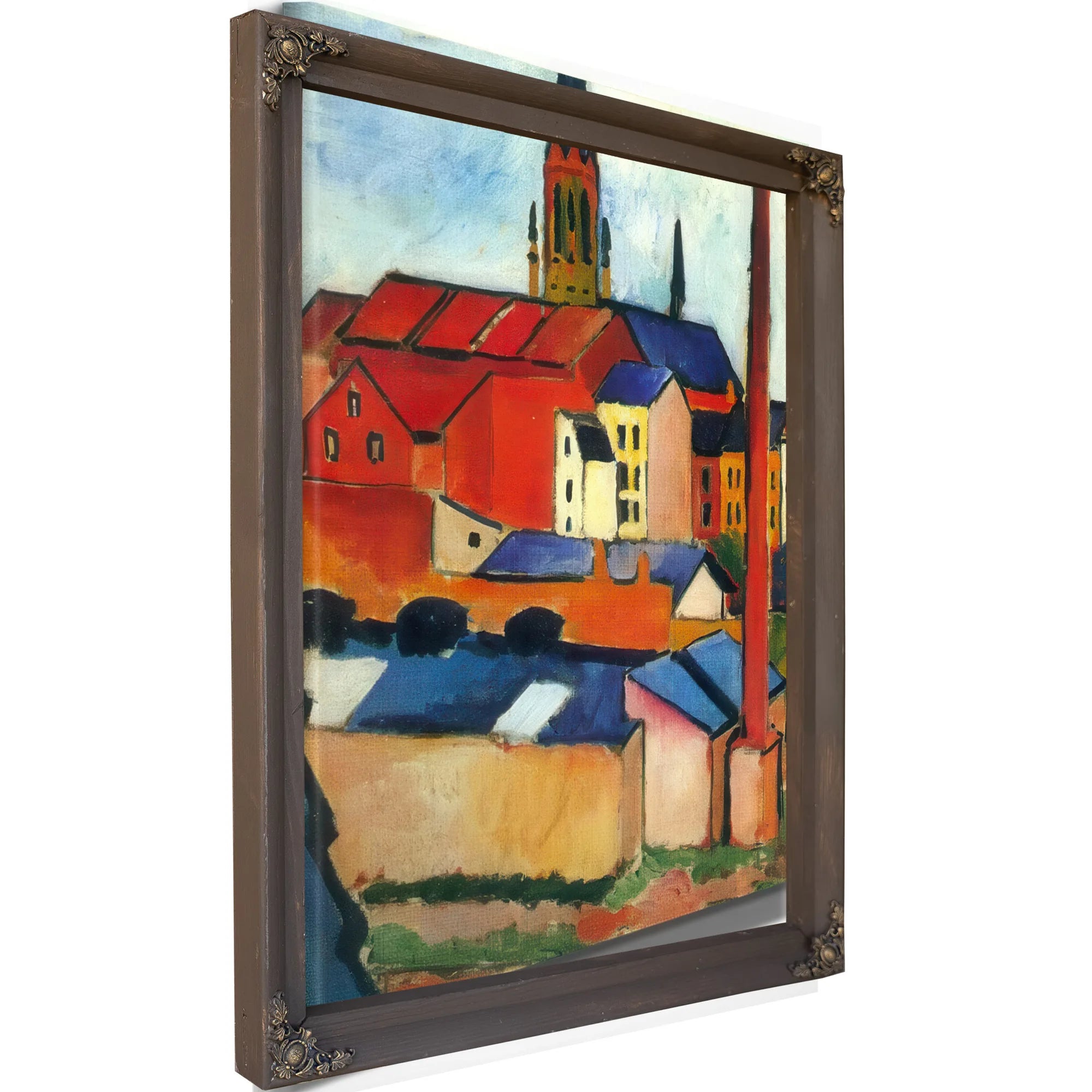 The Church Of St Mary With Houses And A Chimney By August Macke Fine Art Print