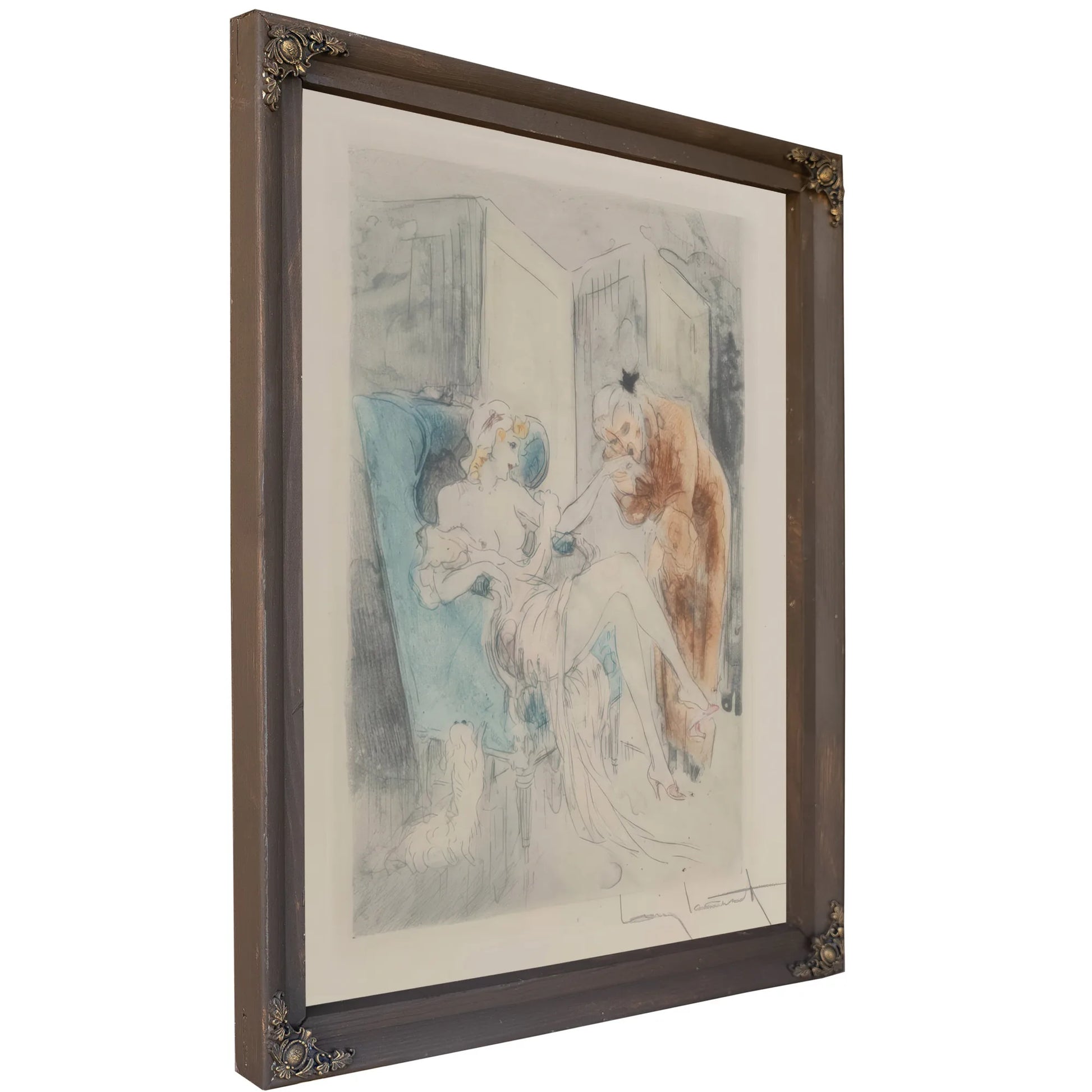 Group Of Six Illustrations From Le Nuit Et Le Moment 1946 By Louis Icart Fine Art Print