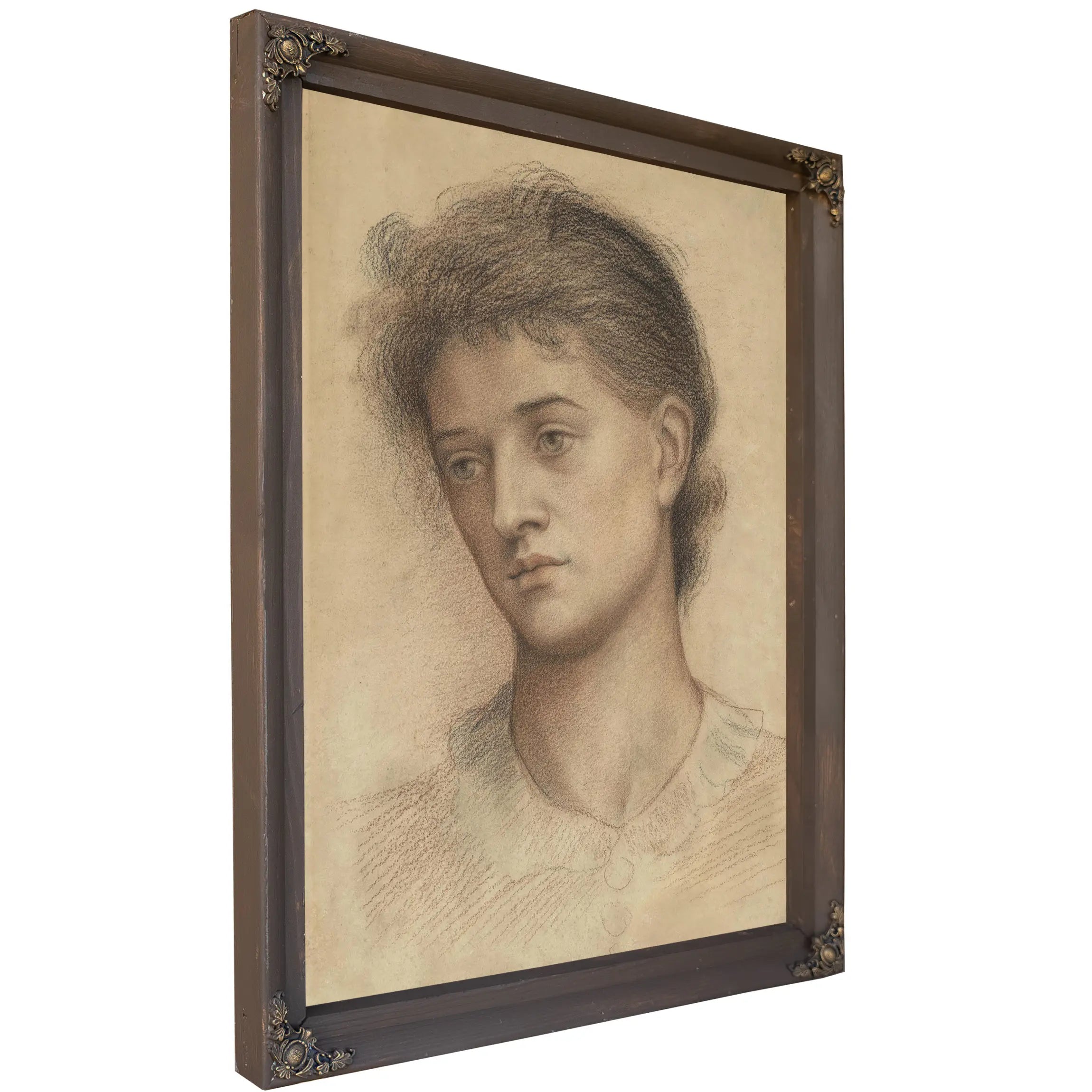  Portrait Head Of A Woman Probably A Member Of The Mur by Evelyn De Morgan
