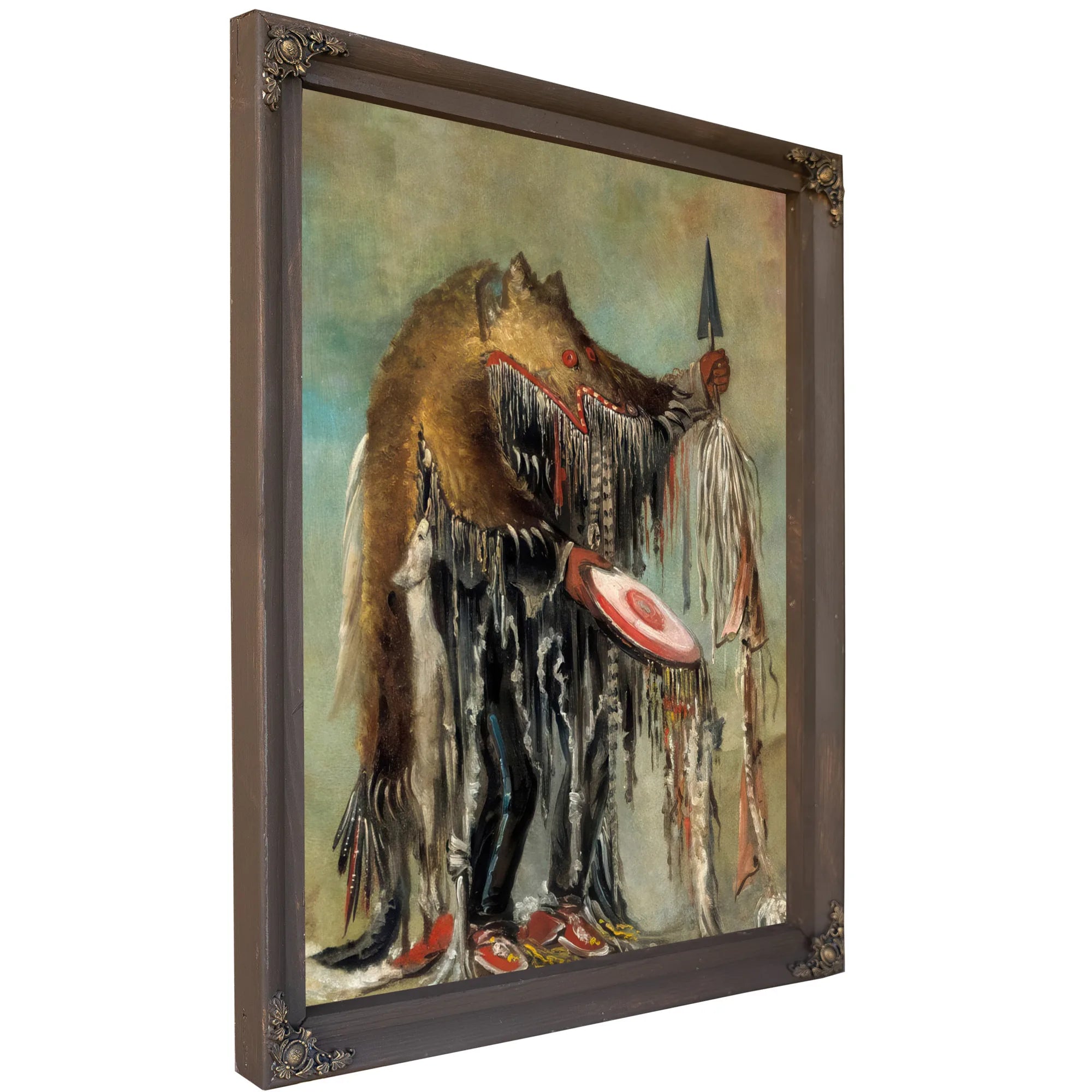 Medicine Man, Performing His Mysteries Over A Dying Man By George Catlin Fine Art Print