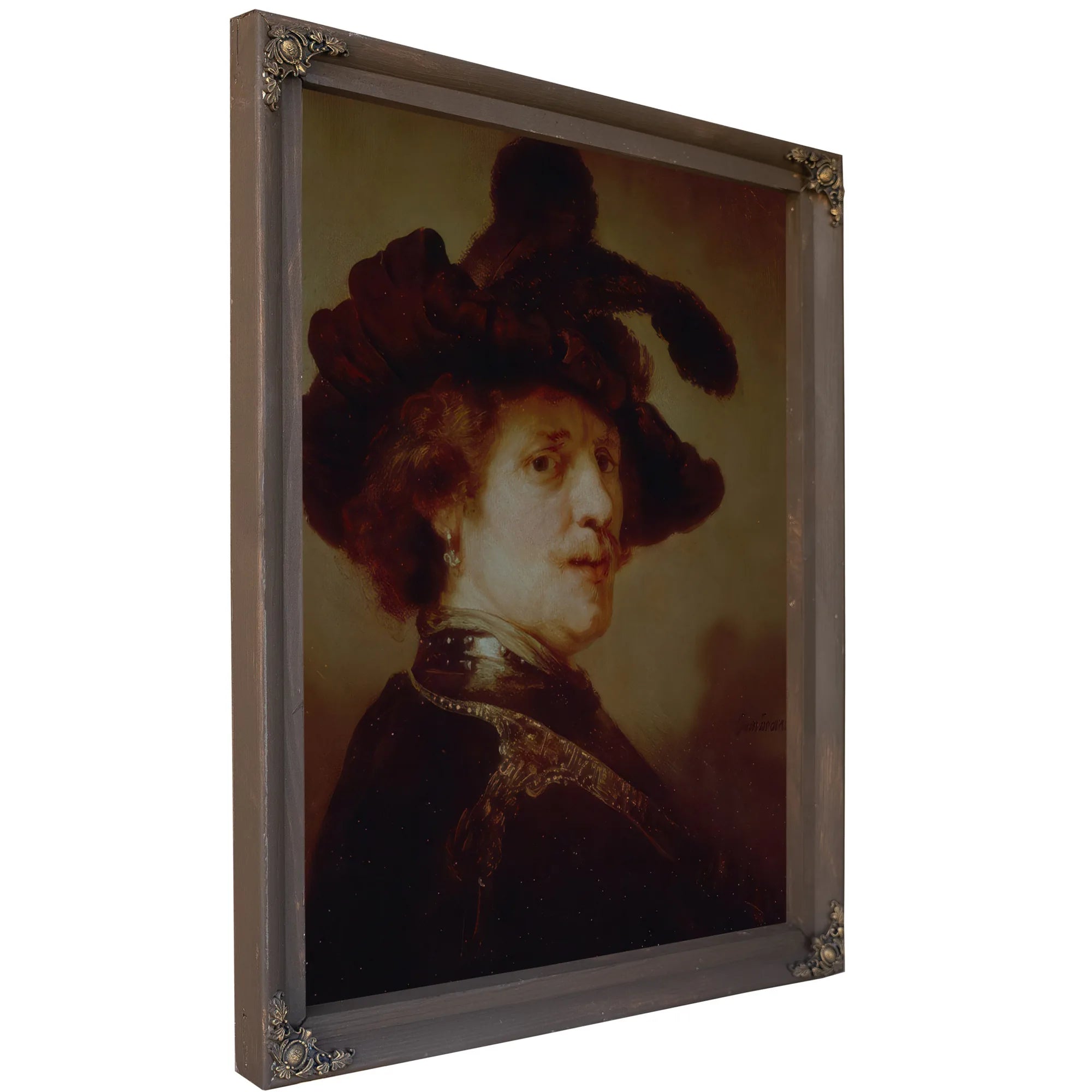 Self Portrait In Fancy Dress By Rembrandt Fine Art Print