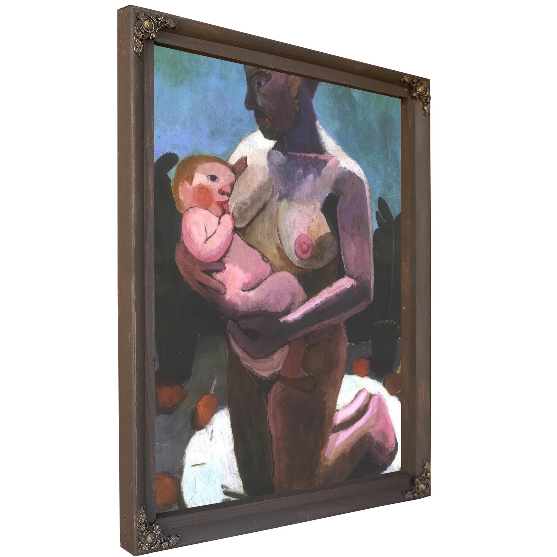Kneeling Breast Feeding Mother By Paula Modersohn Becker Fine Art Print