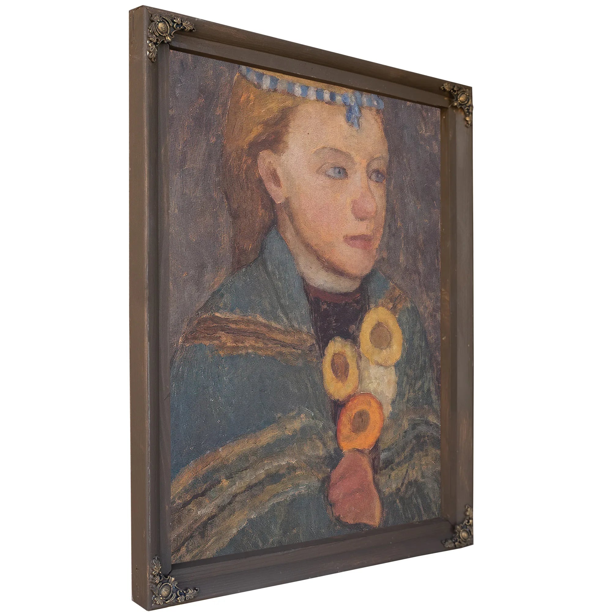 Girl With Blue And White Chain In Her Hair By Paula Modersohn Becker Fine Art Print