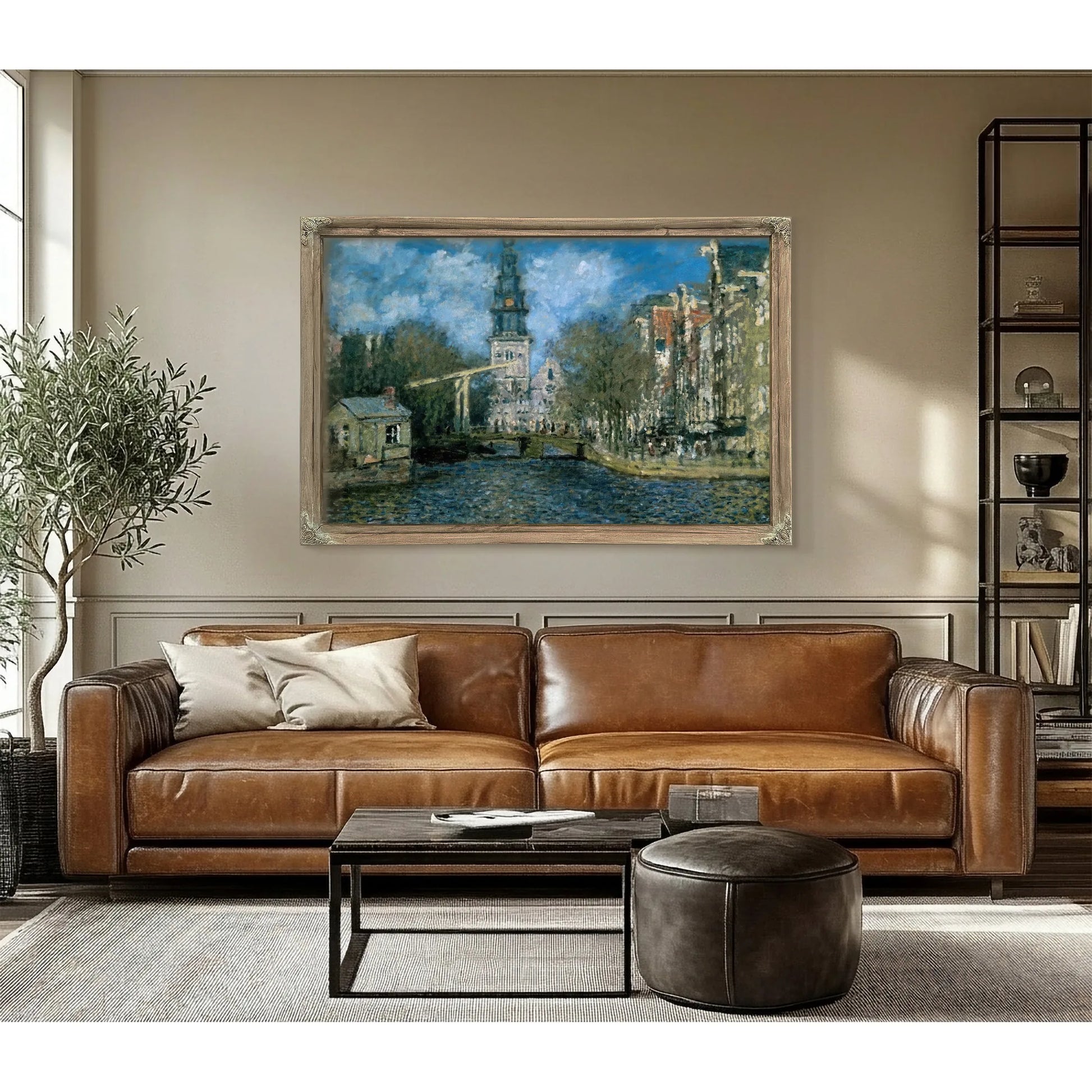Zuiderkerk At Amsterdam Looking Up The Groenburgwal By Claude Monet Fine Art Print