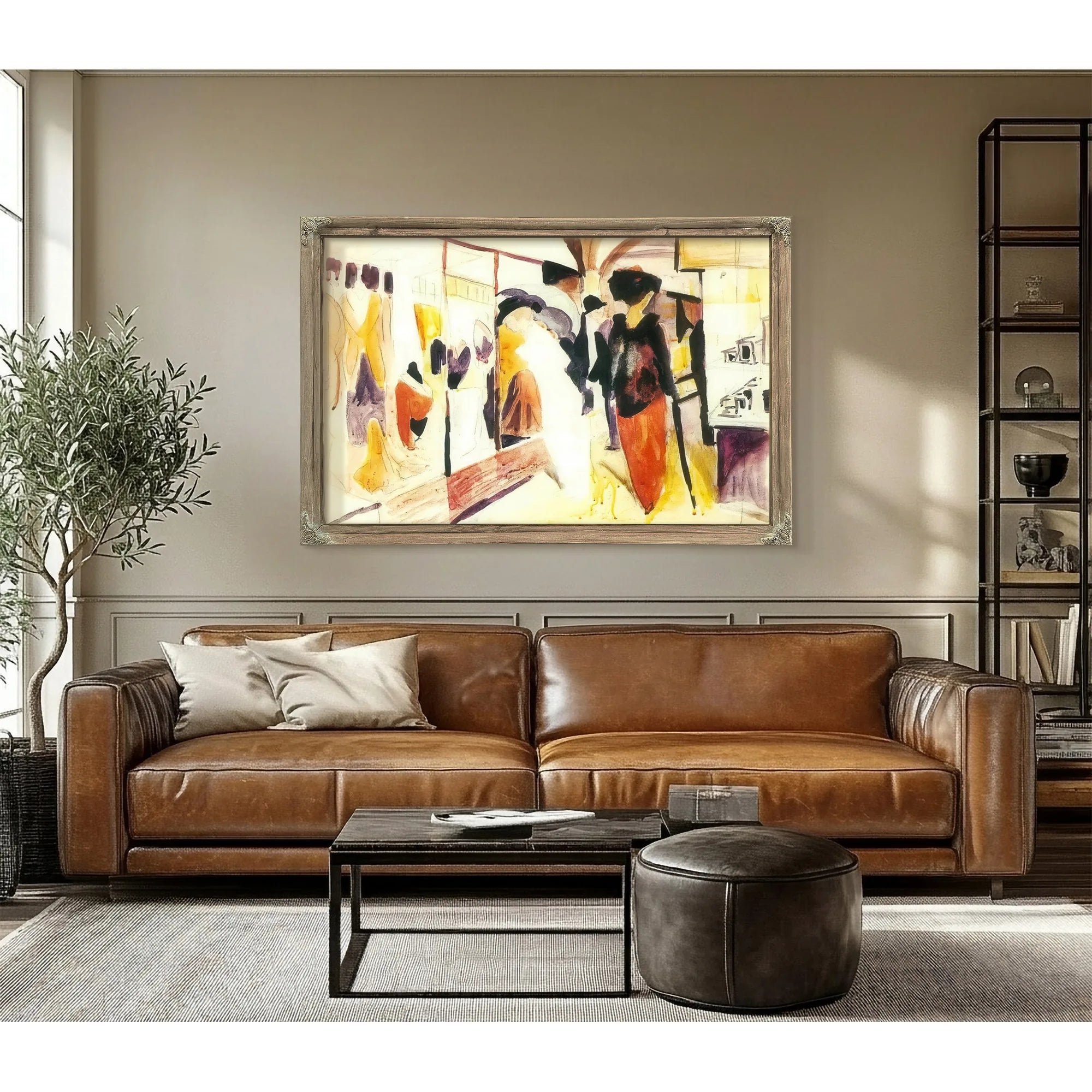 Fashion Shop In The Arcade By August Macke Fine Art Print