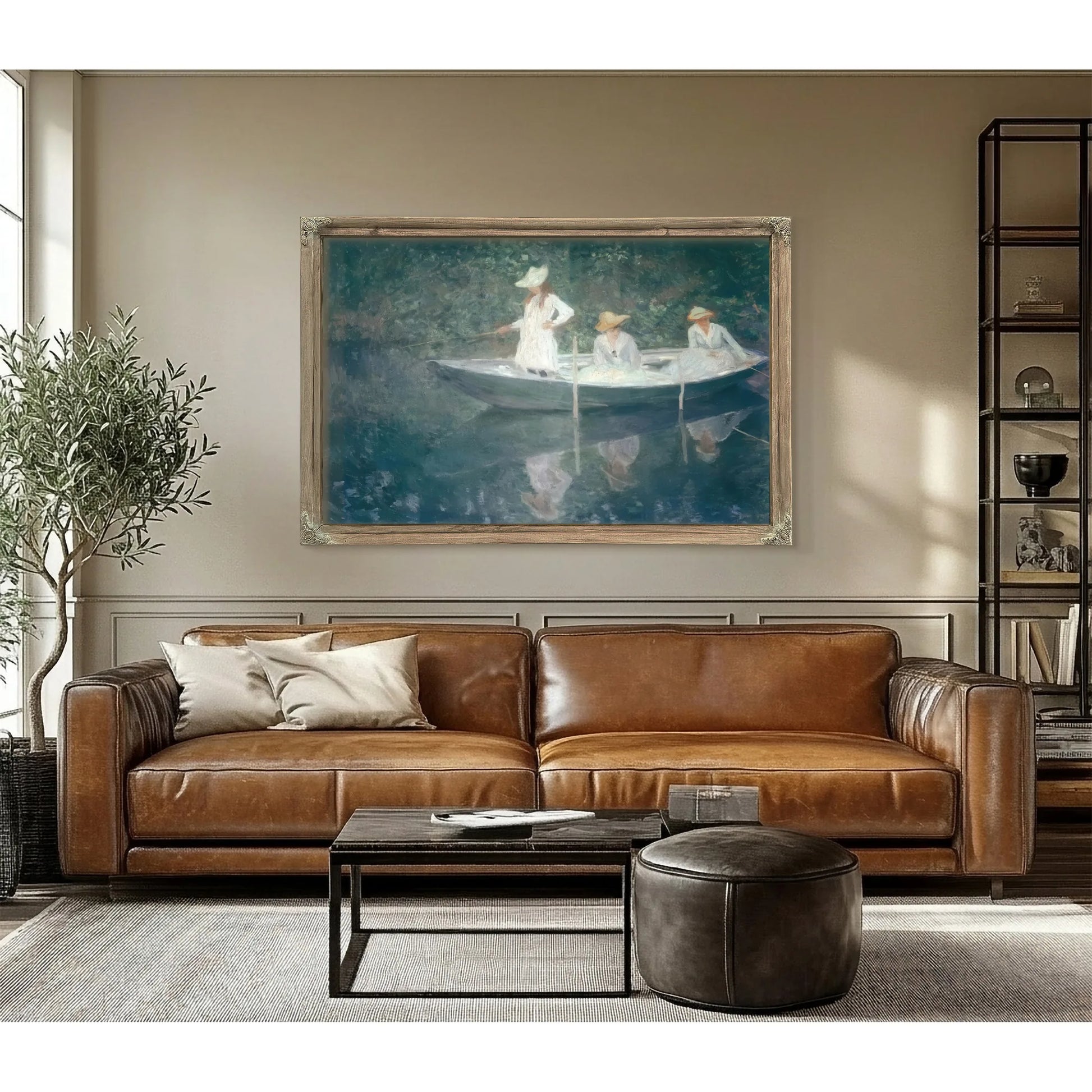 In The Boat By Claude Monet Fine Art Print