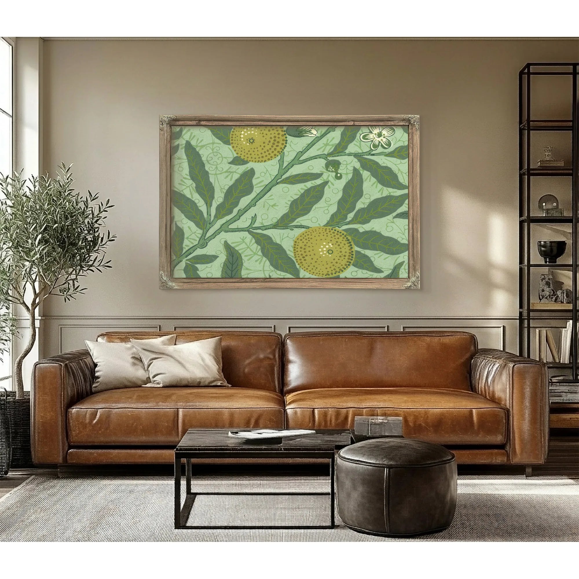 Wallpaper Sample With Lemons And Branches By William Morris Fine Art Print