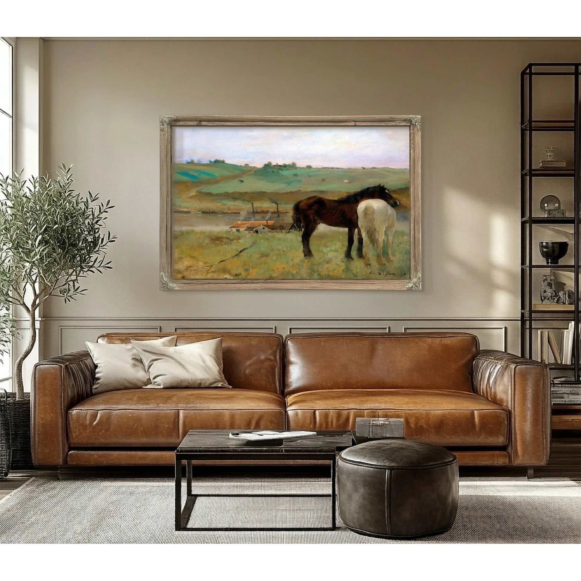 Horse In A Meadow By Edgar Degas Fine Art Print