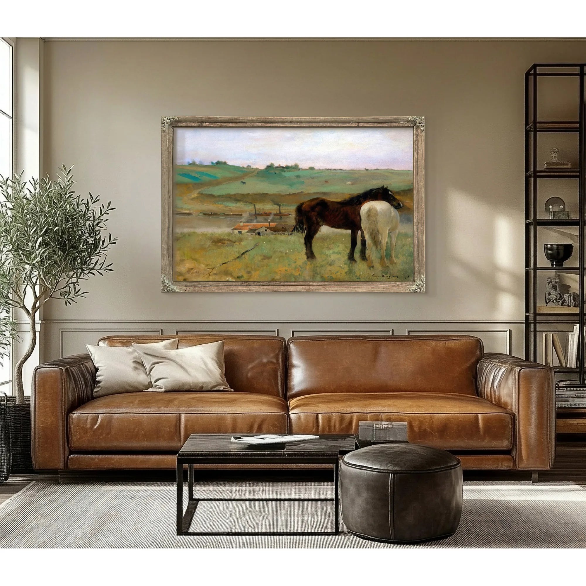 Horse In A Meadow By Edgar Degas Fine Art Print