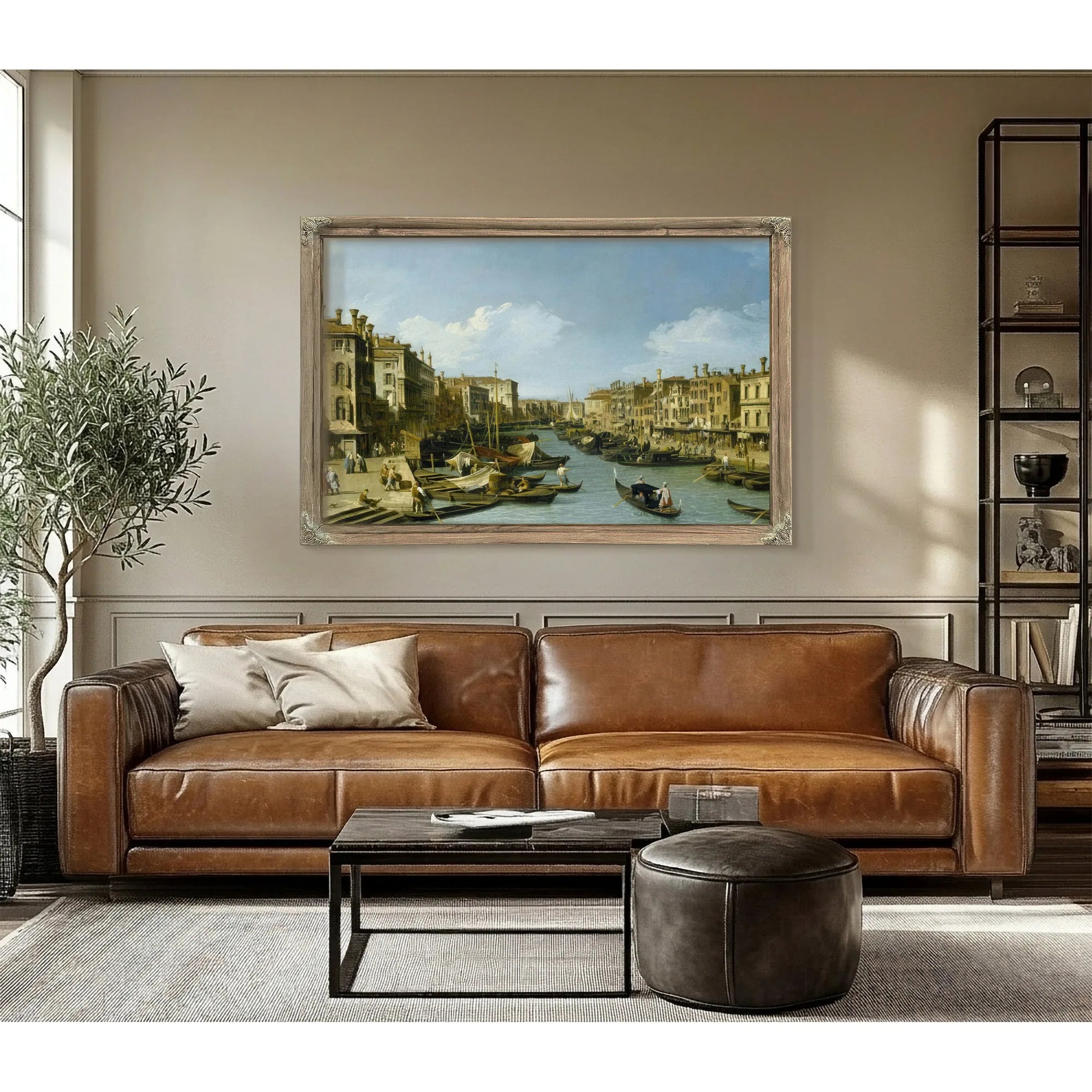 The Grand Canal Near The Rialto Bridge Venice C. 1730 By Canaletto Fine Art Print