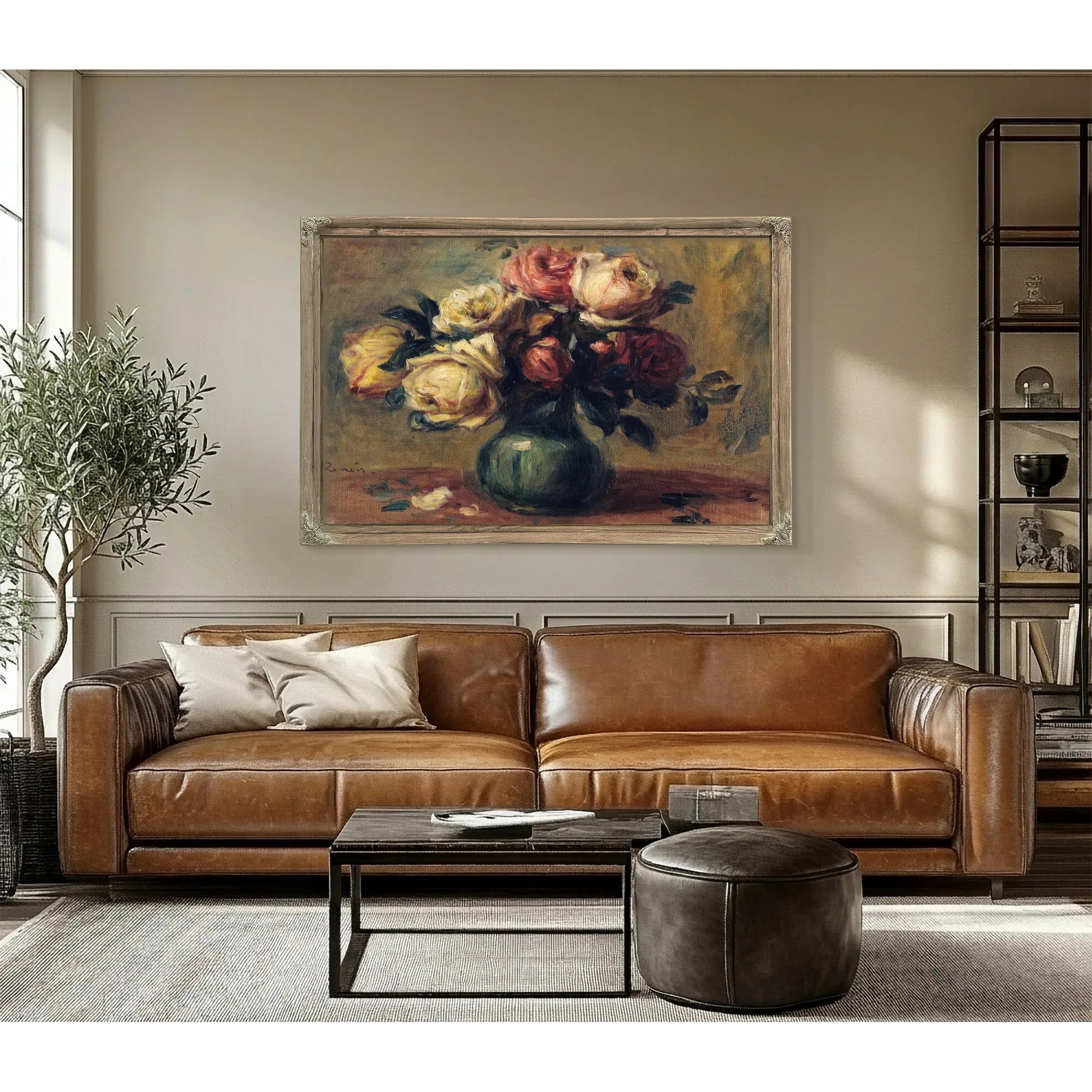 Roses In A Vase By Pierre August Renoir Fine Art Print