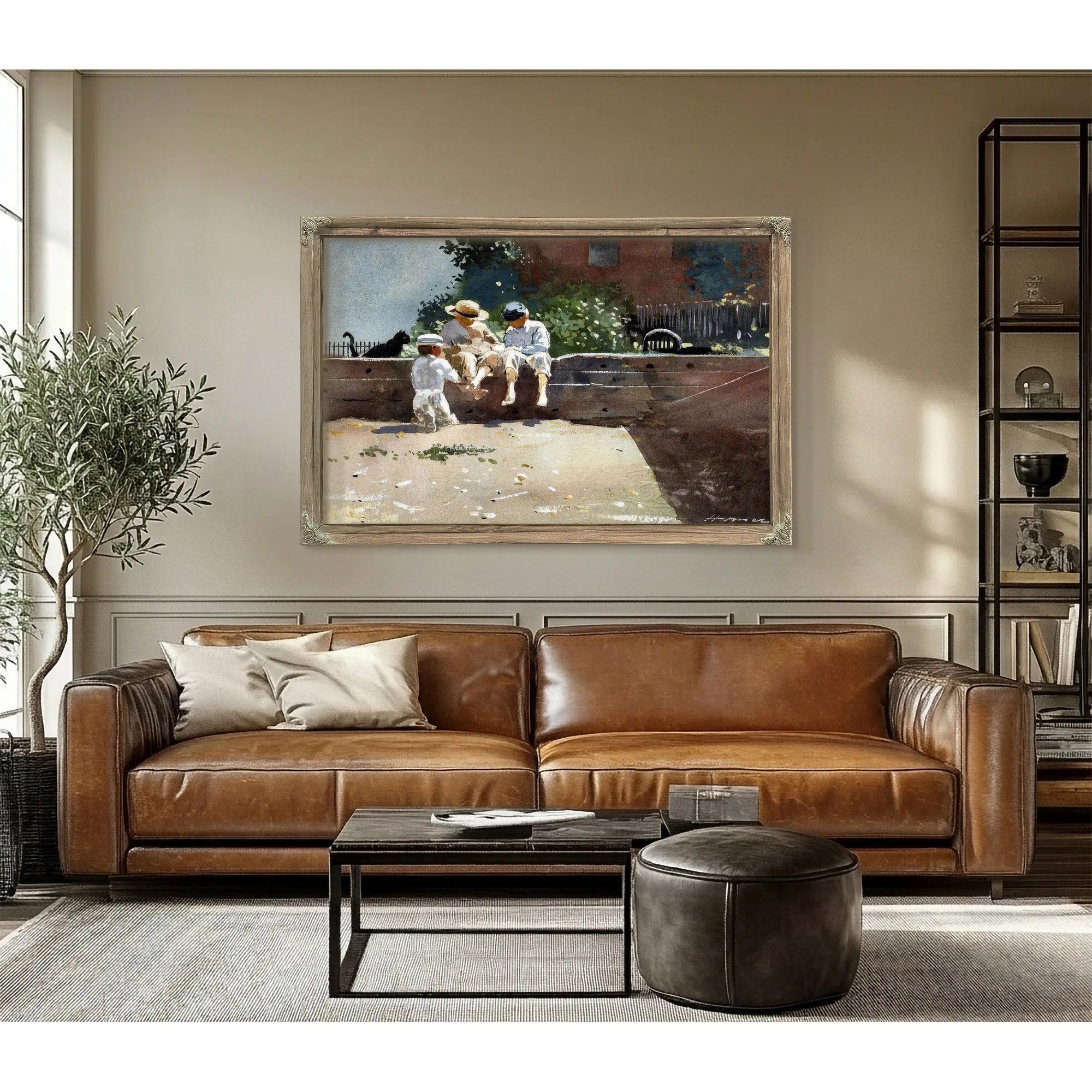 Boys And Kitten By Winslow Homer Fine Art Print