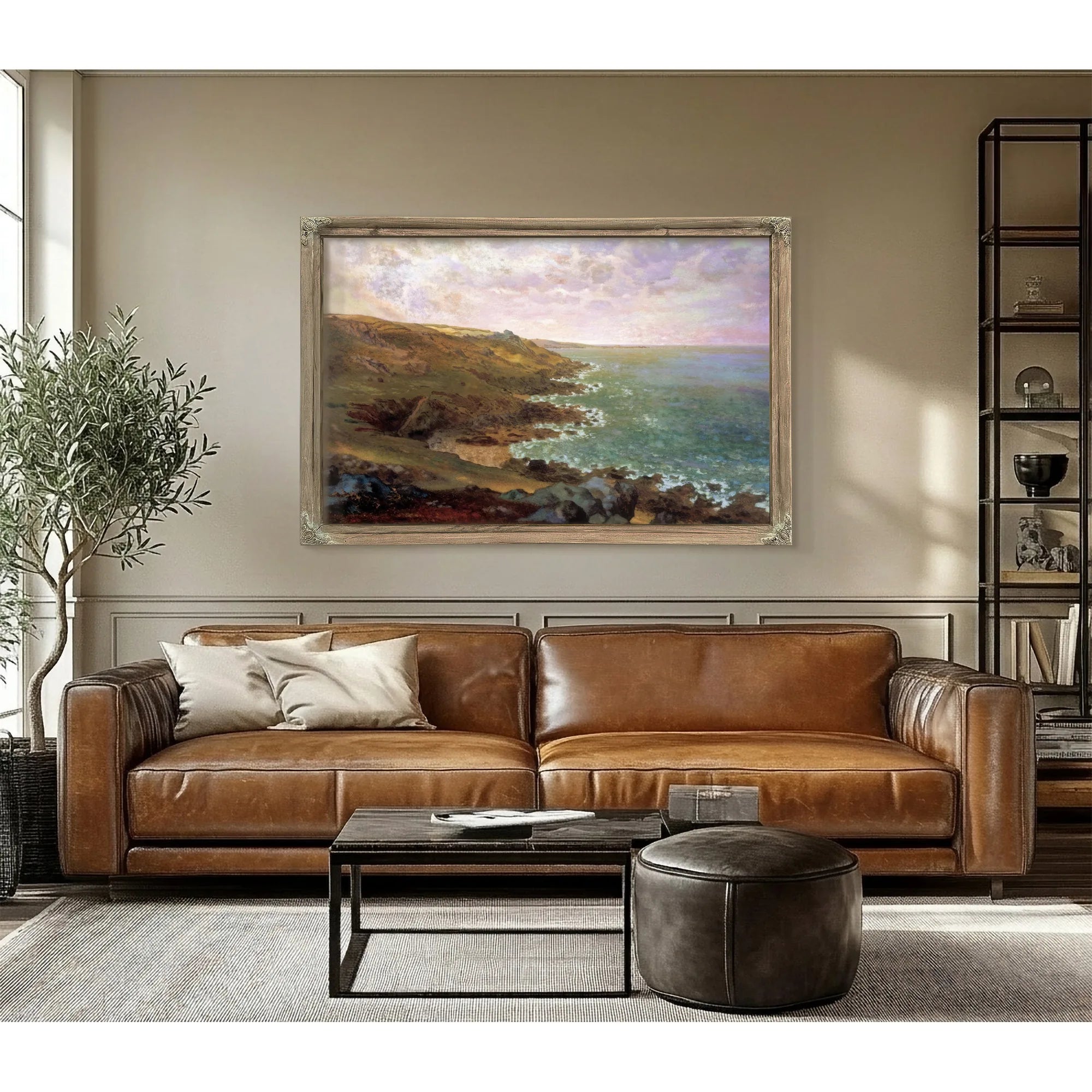 The Cliffs At Greville By Jean Francois Millet Fine Art Print