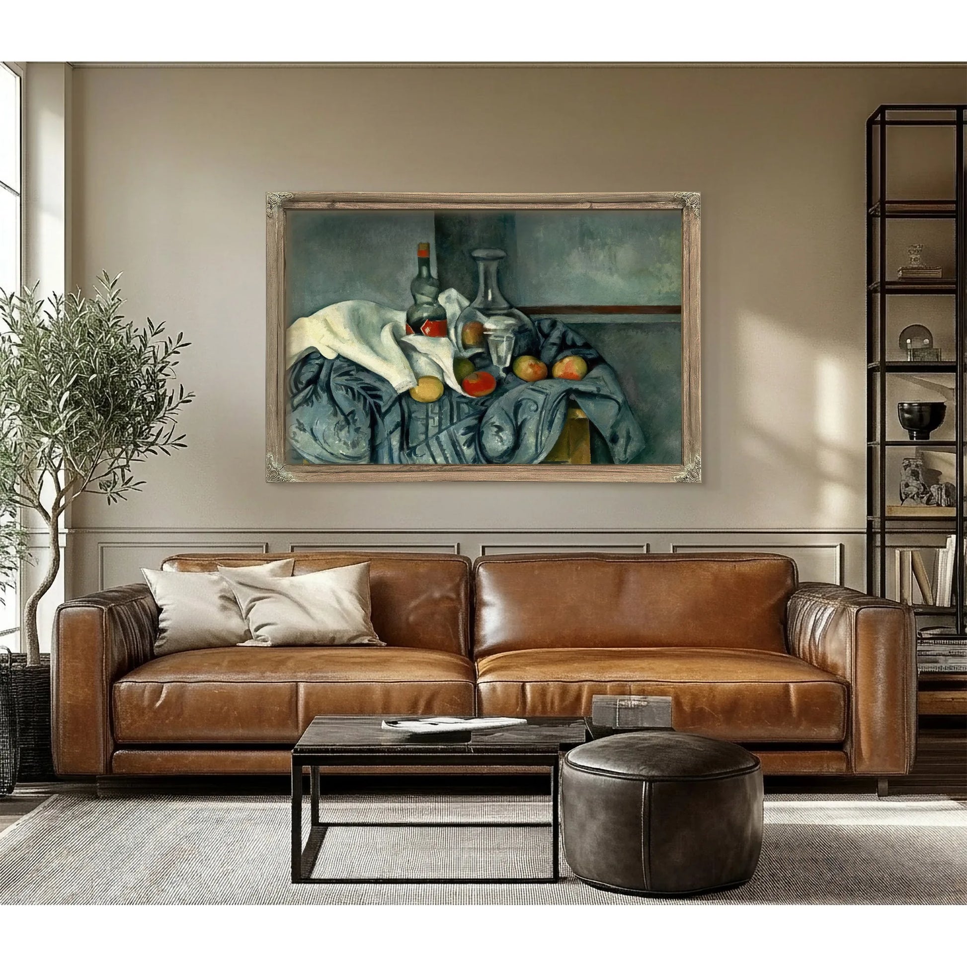 Still Life With Peppermint Bottle By Paul Cezanne Fine Art Print