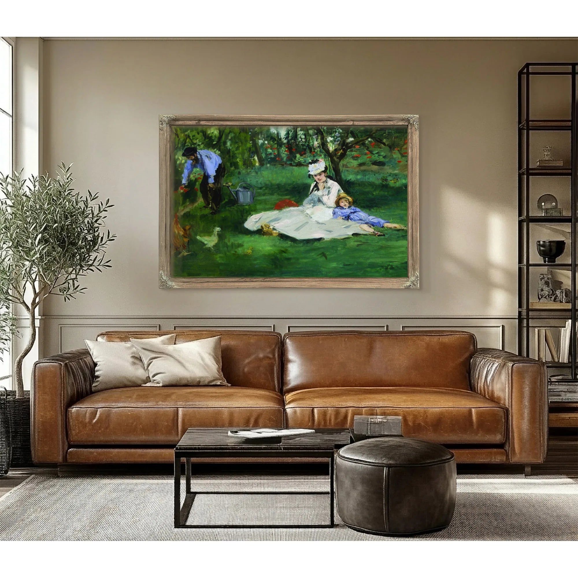 E Douard Manet The Monet Family In Their Garden At Argenteuil By Edouard Manet Fine Art Print