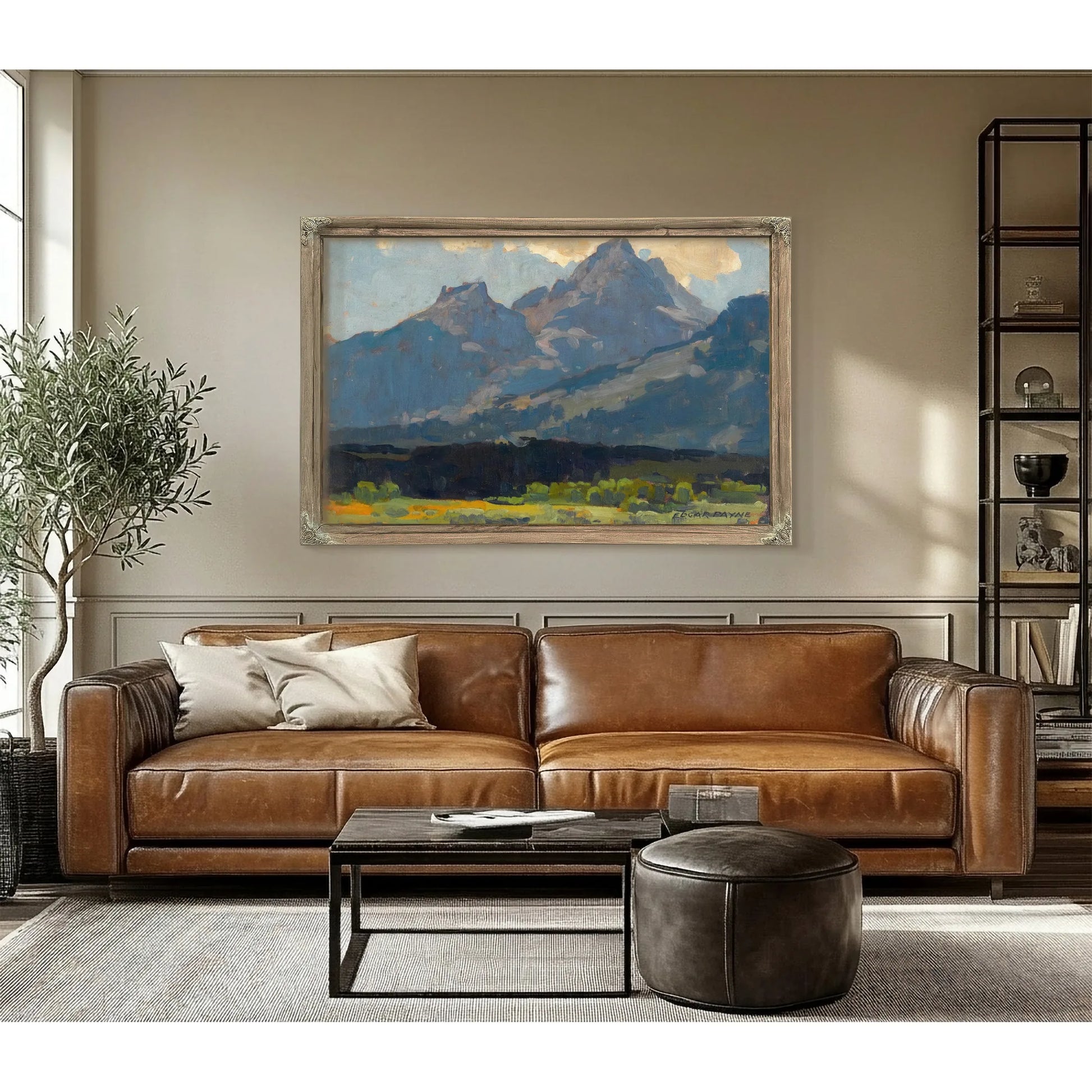 A View From The Valley Floor Towards The Sierras By Edgar Payne Fine Art Print