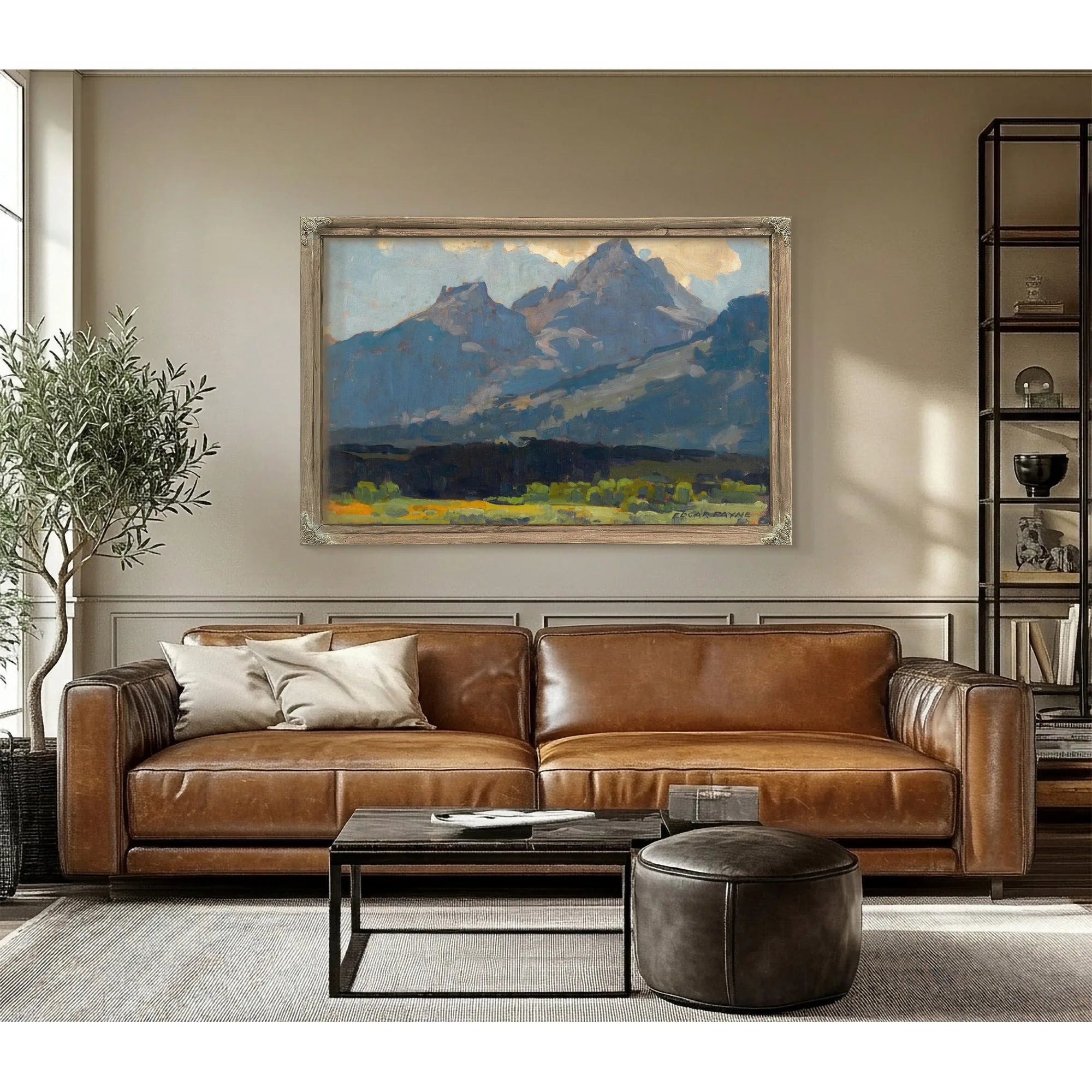 A View From The Valley Floor Towards The Sierras By Edgar Payne Fine Art Print