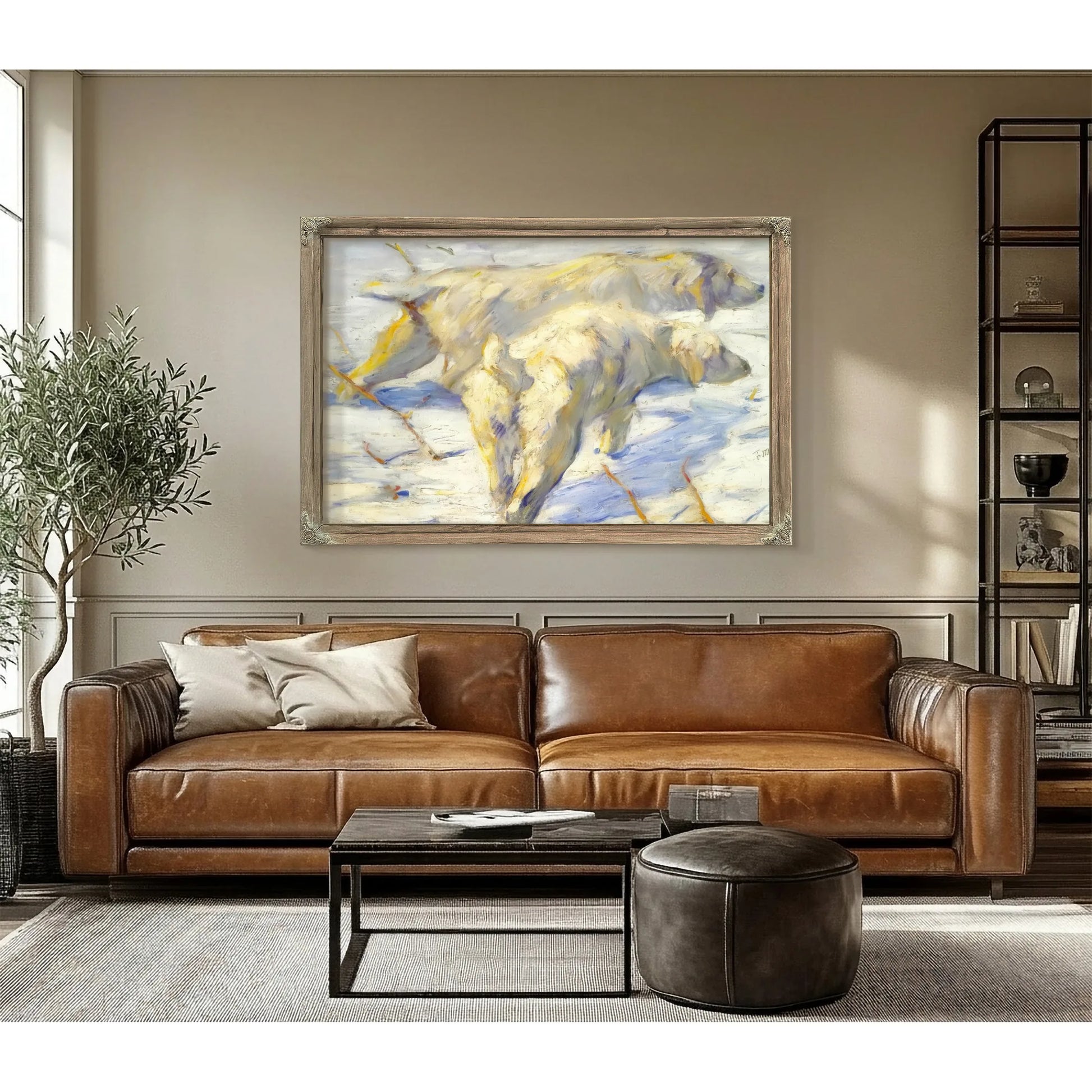 Siberian Sheepdogs (Siberians Dogs In The Snow) By Franz Marc Fine Art Print