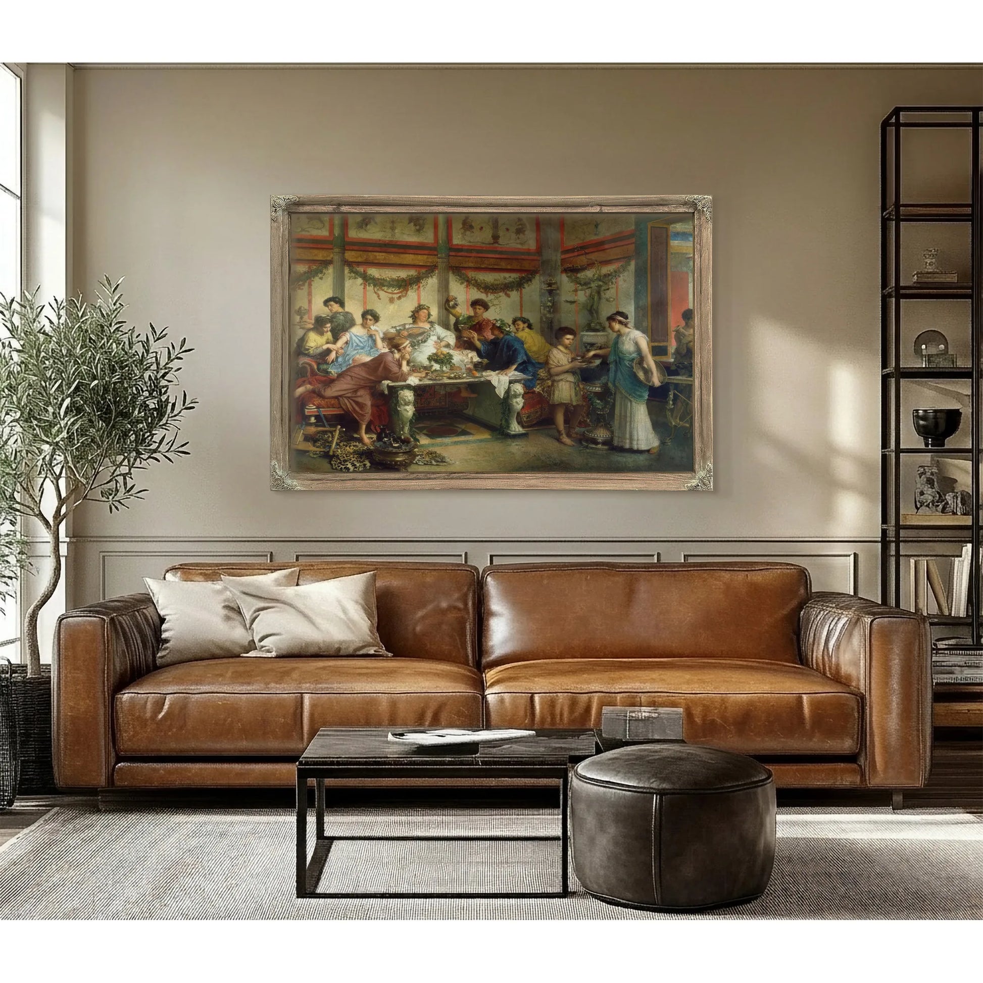 A Roman Feast By Roberto Bompiani Fine Art Print