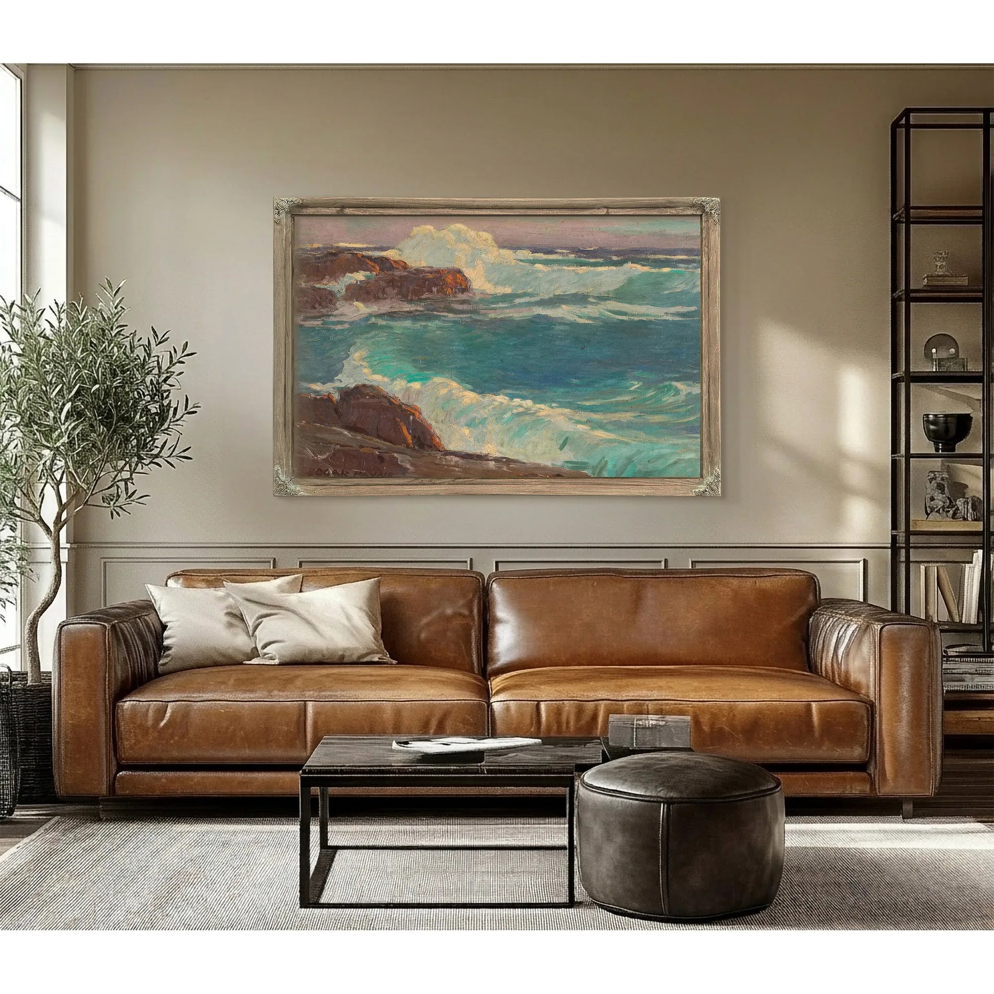 Rough Seas Along A Rocky Coast By Edgar Payne Fine Art Print