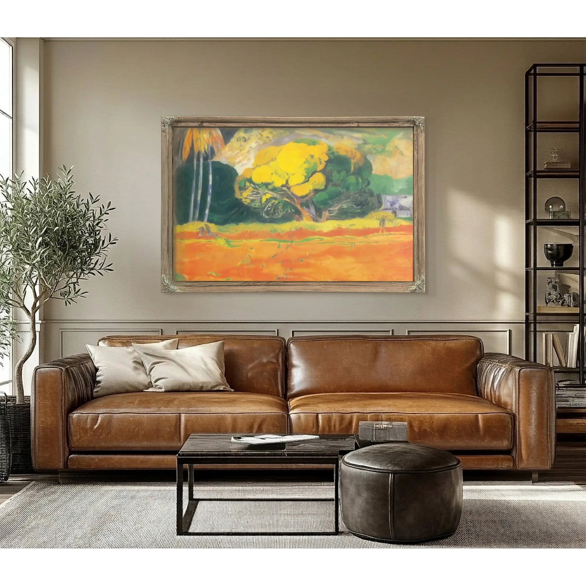 Fatata Te Moua( At Foot Of The Mountain ) Or The Big Tree By Paul Gauguin Fine Art Print